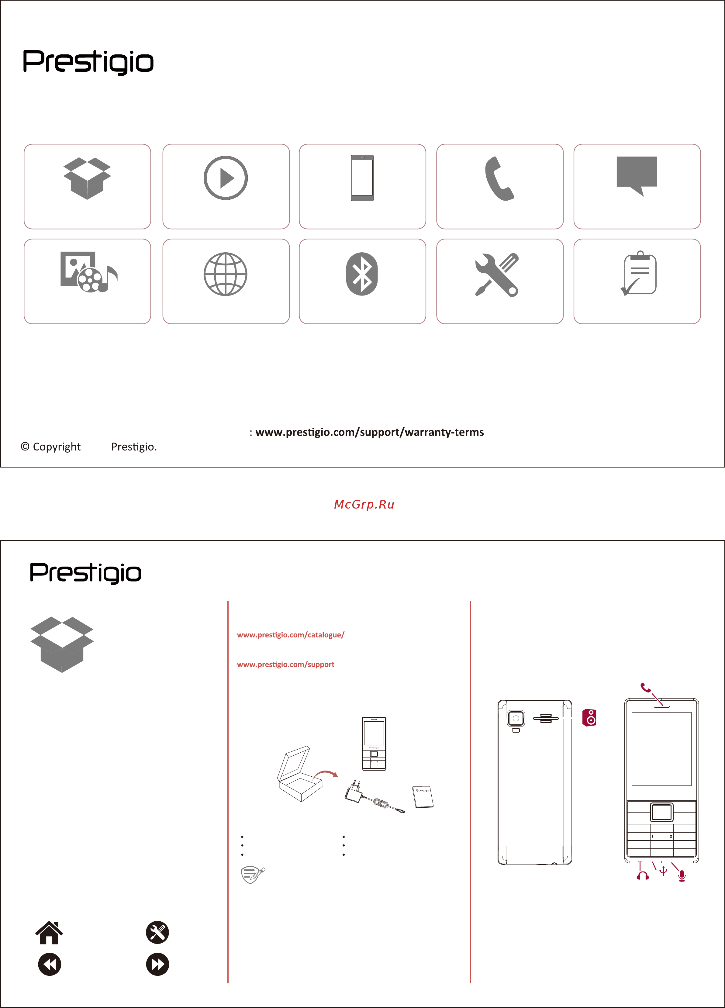 Prestigio Muze K1 Duo Black (PFP1286) Инструкция по эксплуатации онлайн