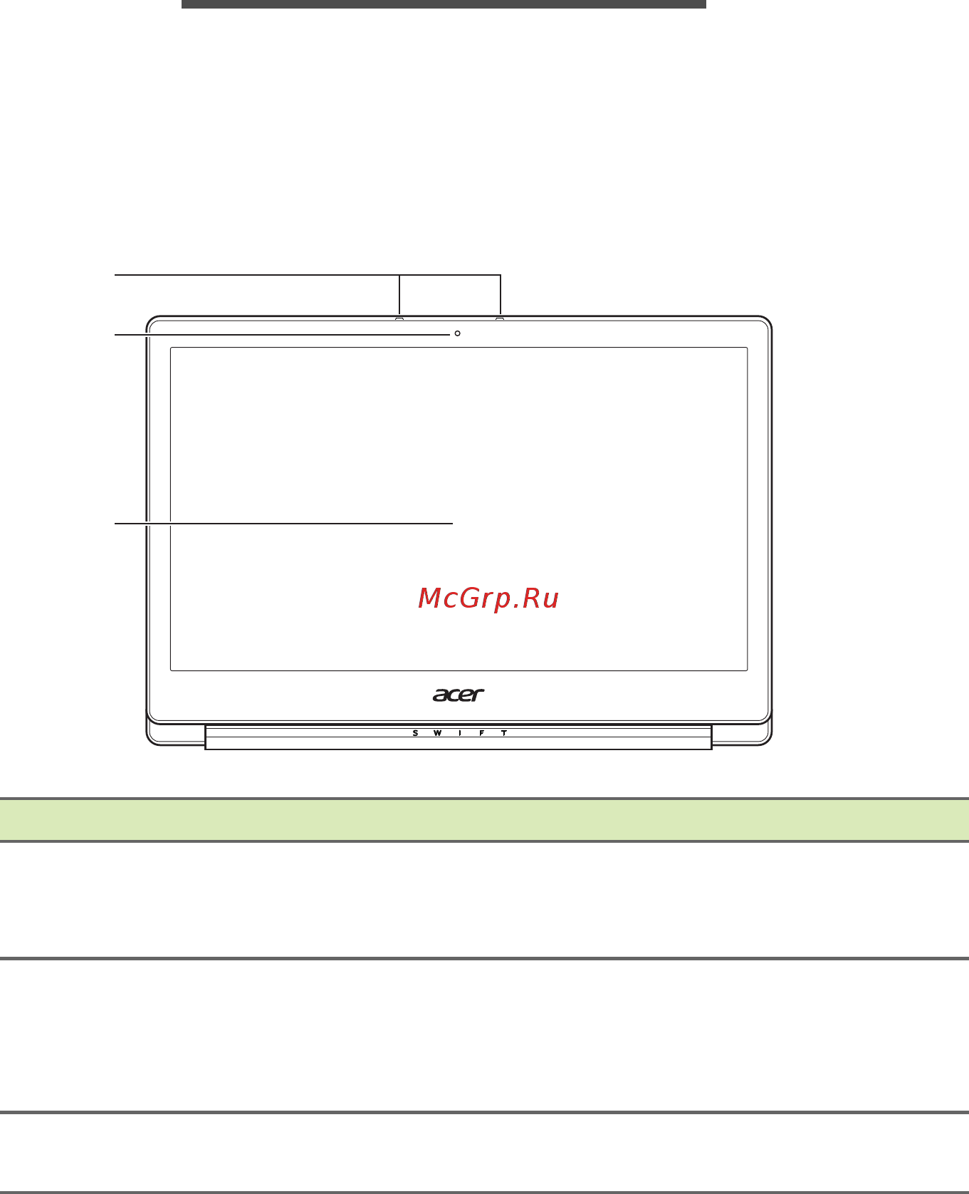 Acer Swift 3 SF314-52G NX.GQUER.003 [10/91] Накомство с вашим ноутбуком