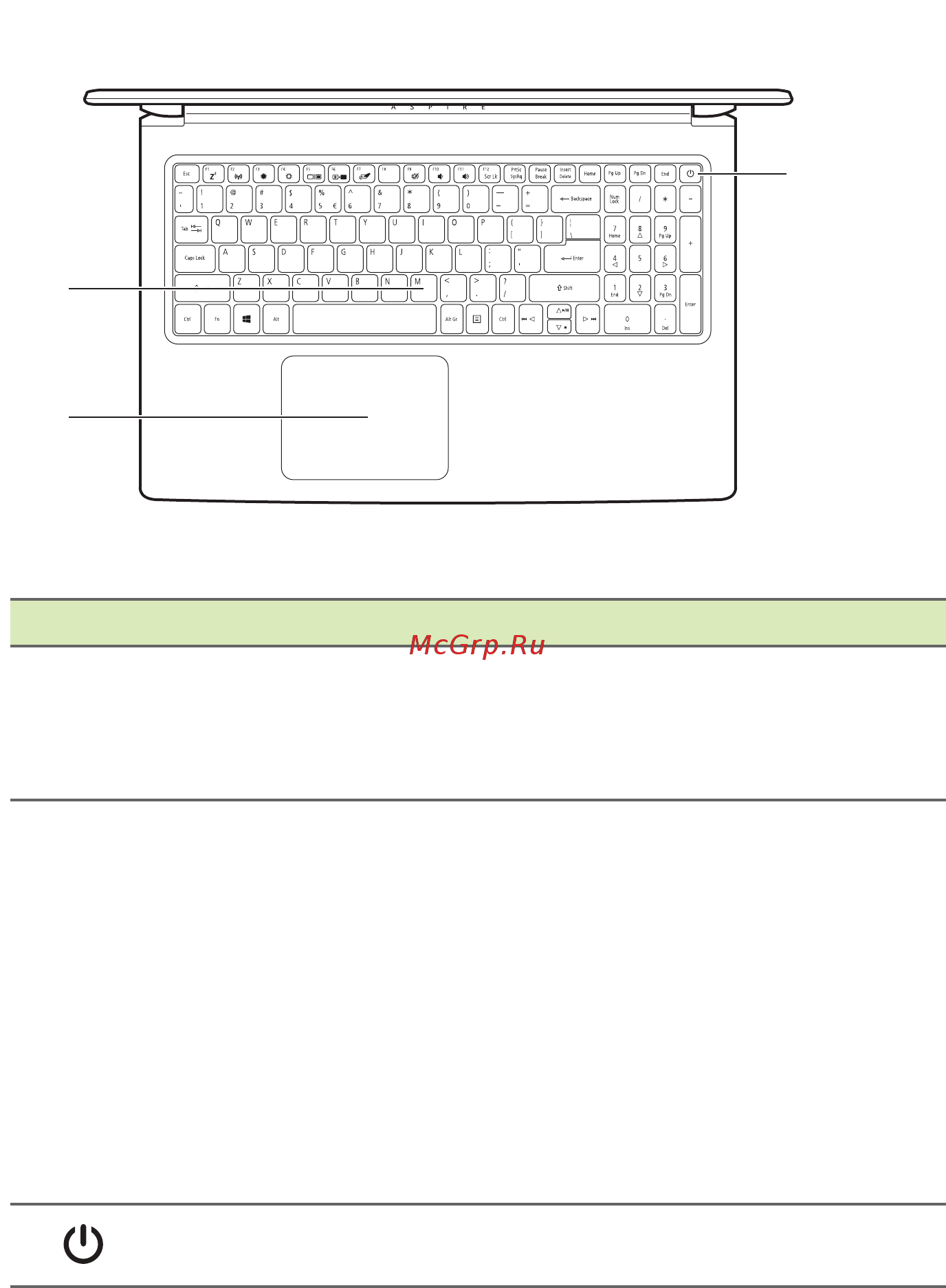 Acer Aspire 3 A315-53G-33LT NX.H18ER.014 [11/84] Вид клавиатуры