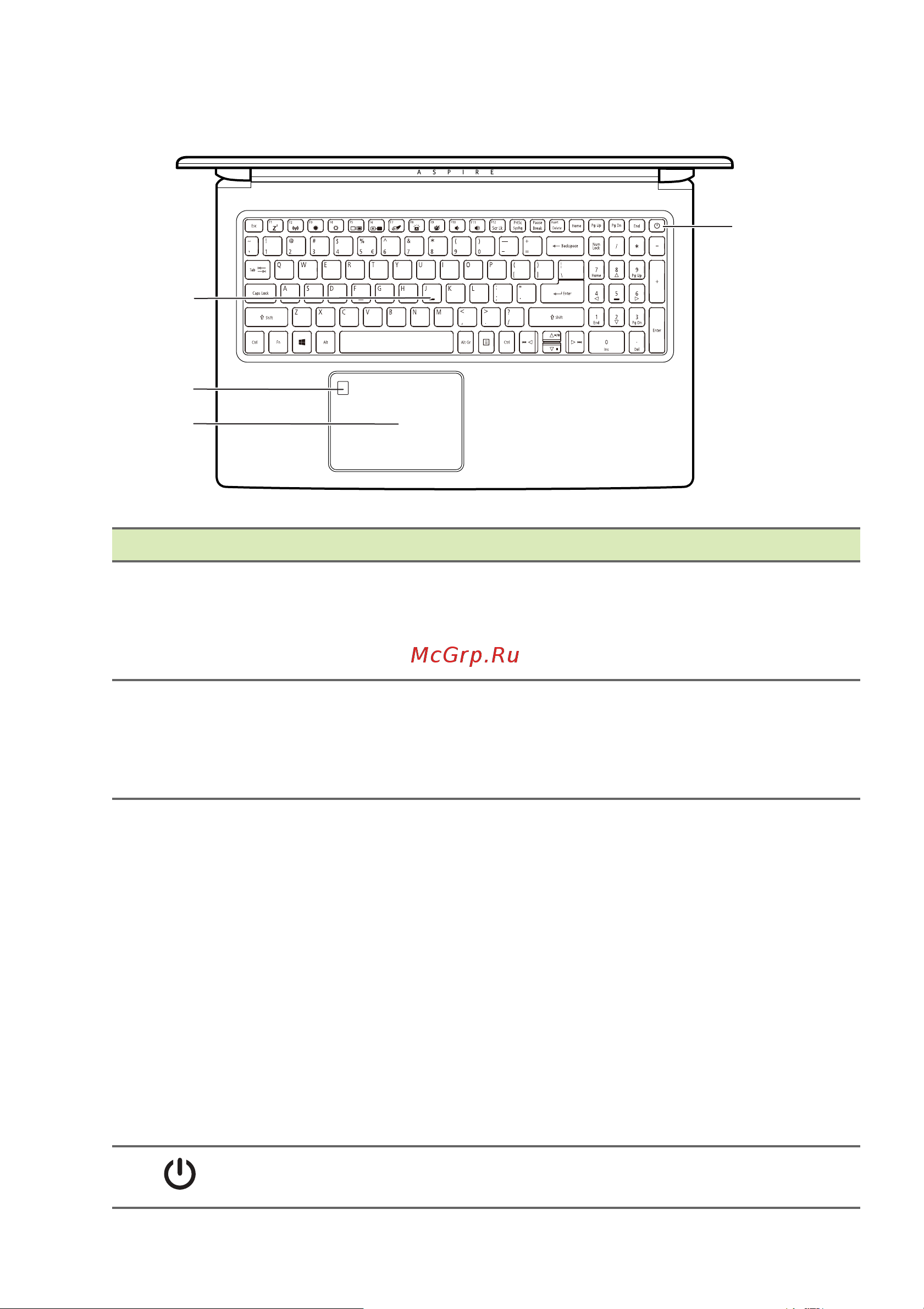 Acer Aspire A715-72G-5680 NH.GXCER.002 [11/89] Вид клавиатуры