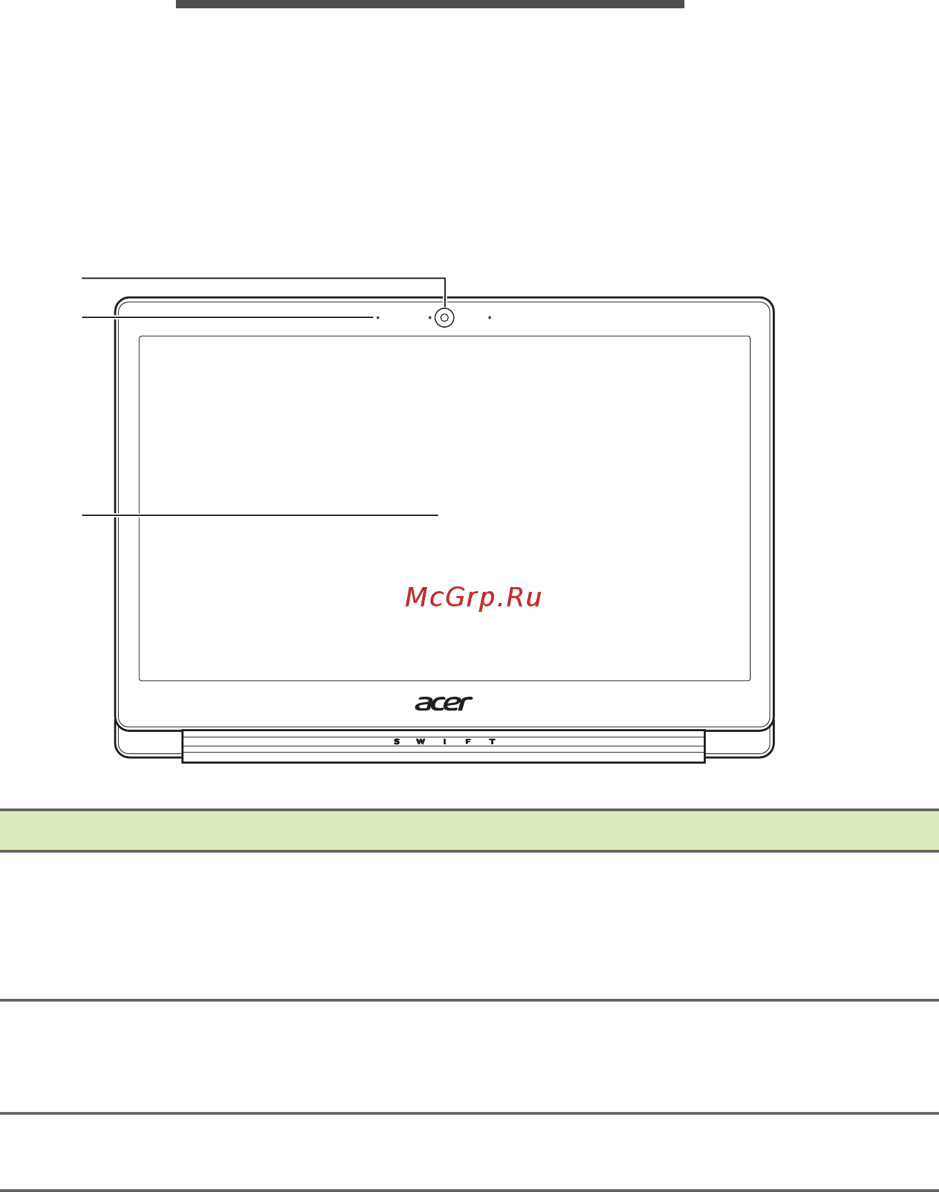Acer Swift 1 SF113-31-P989 NX.GNLER.006 [10/90] Накомство с вашим ноутбуком