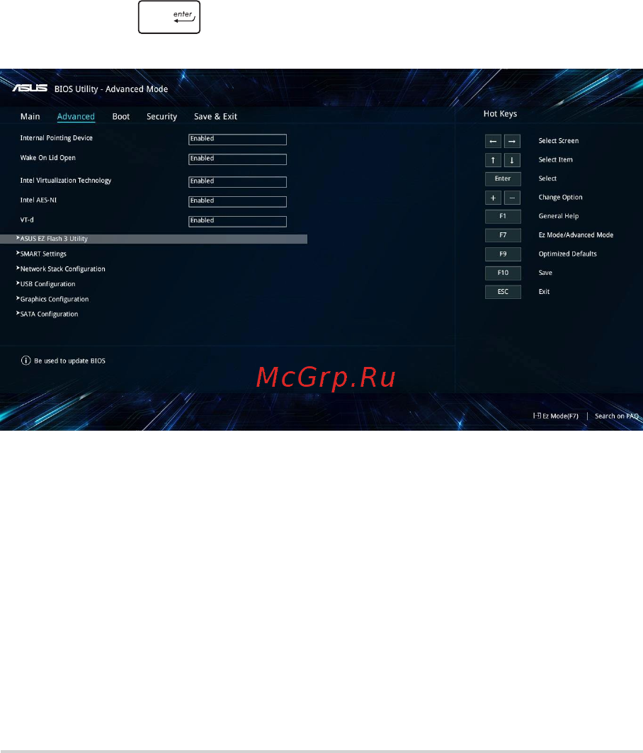 Asus TUF Gaming FX504GE-E4629T [70/116] Для обновления bios выполните следующее