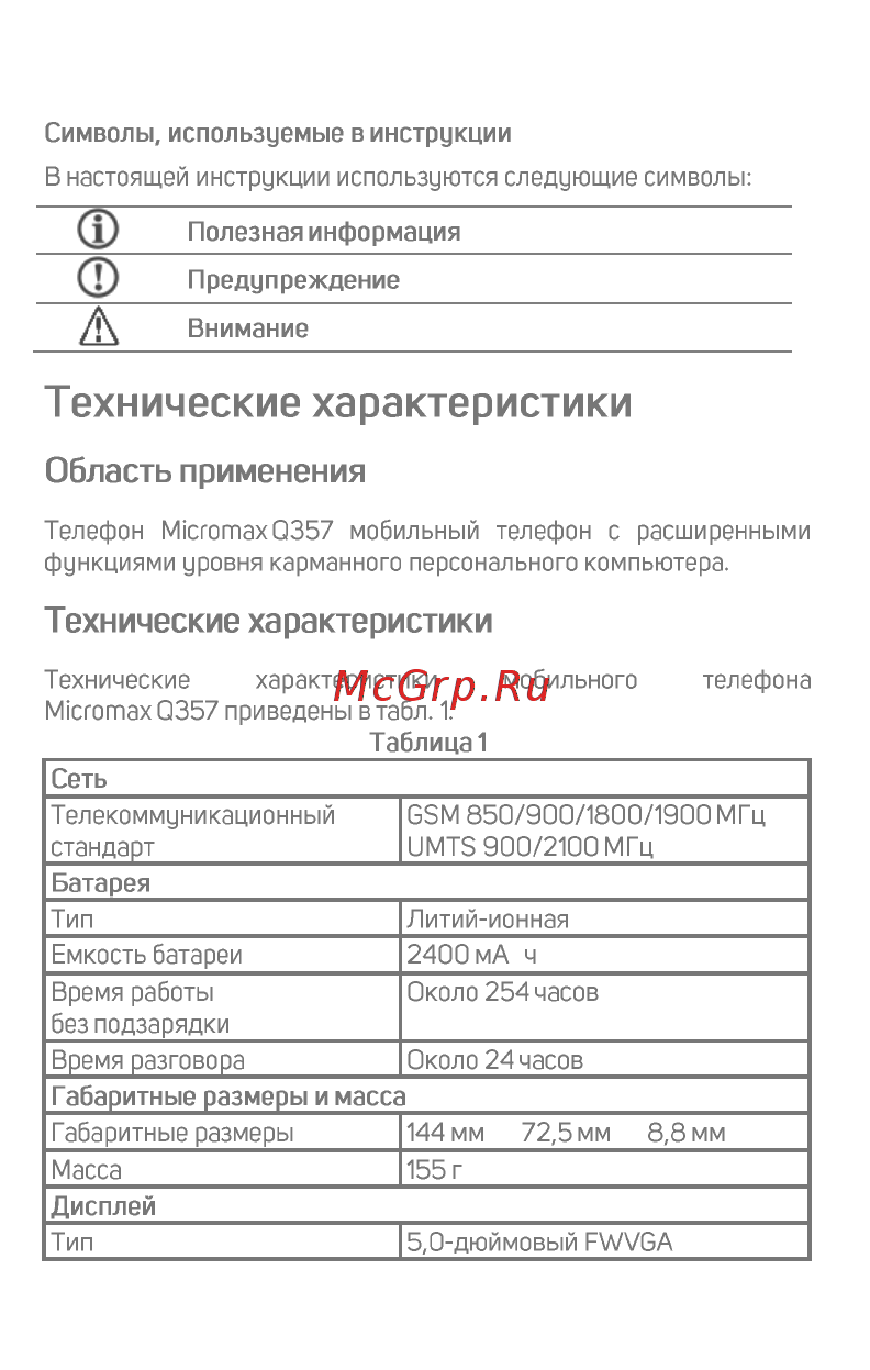 Micromax BOLT Grey (Q357) [4/18] Технические характеристики