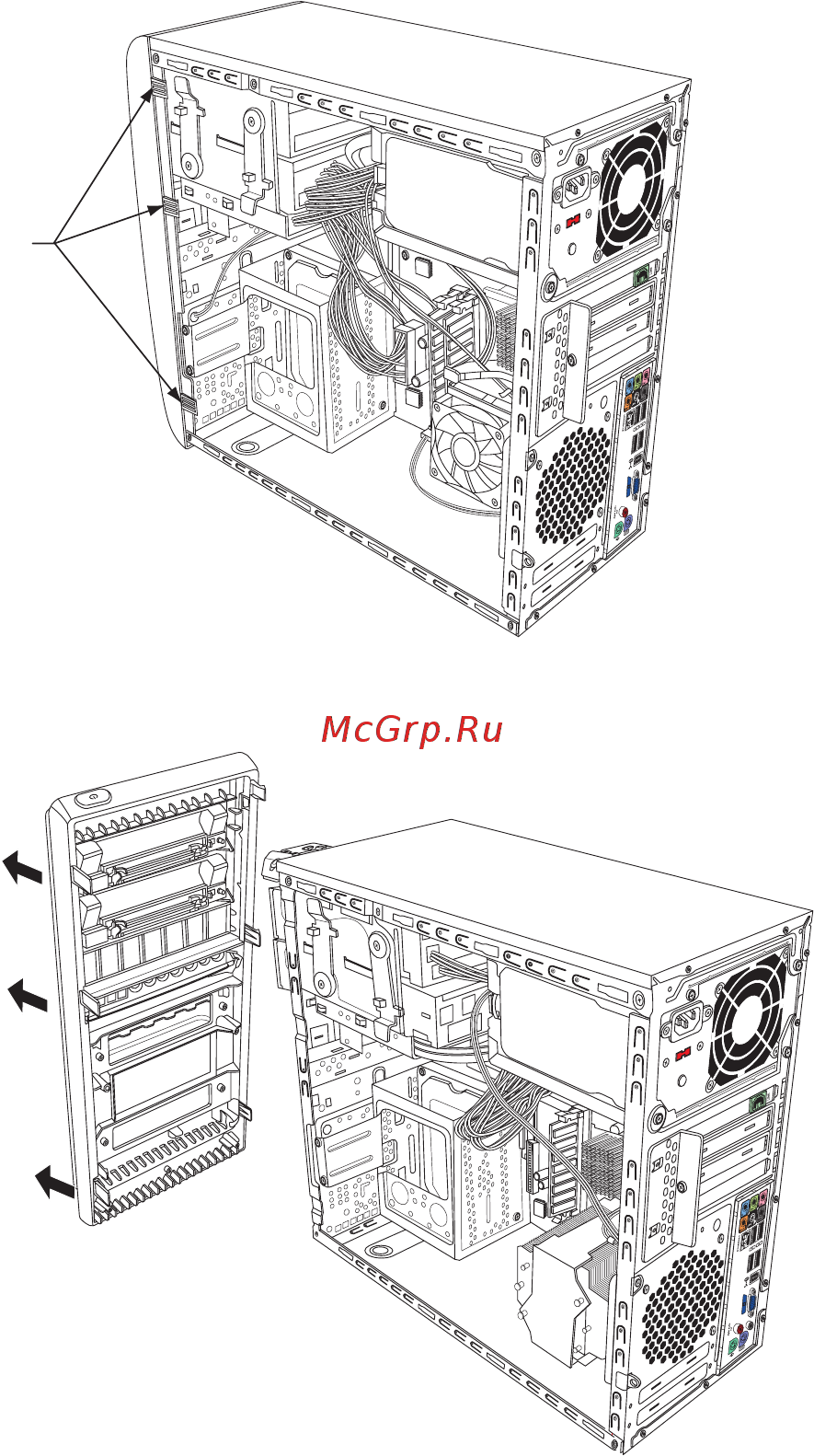 HP Pavilion tx1320er [203/226] Удаление передней панели