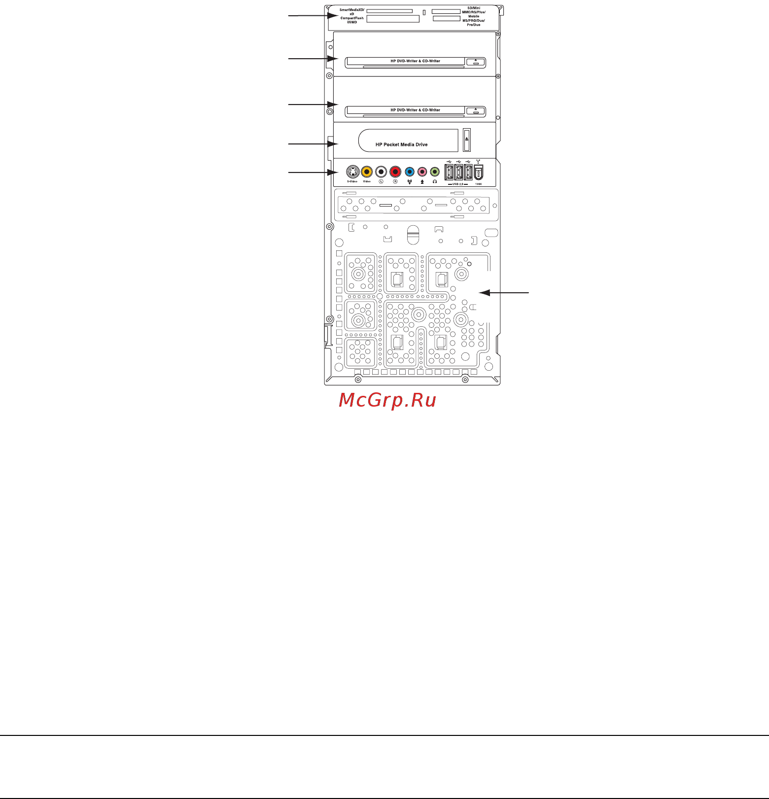 HP Pavilion tx1320er [205/226] Расположение компонентов внутри компьютера