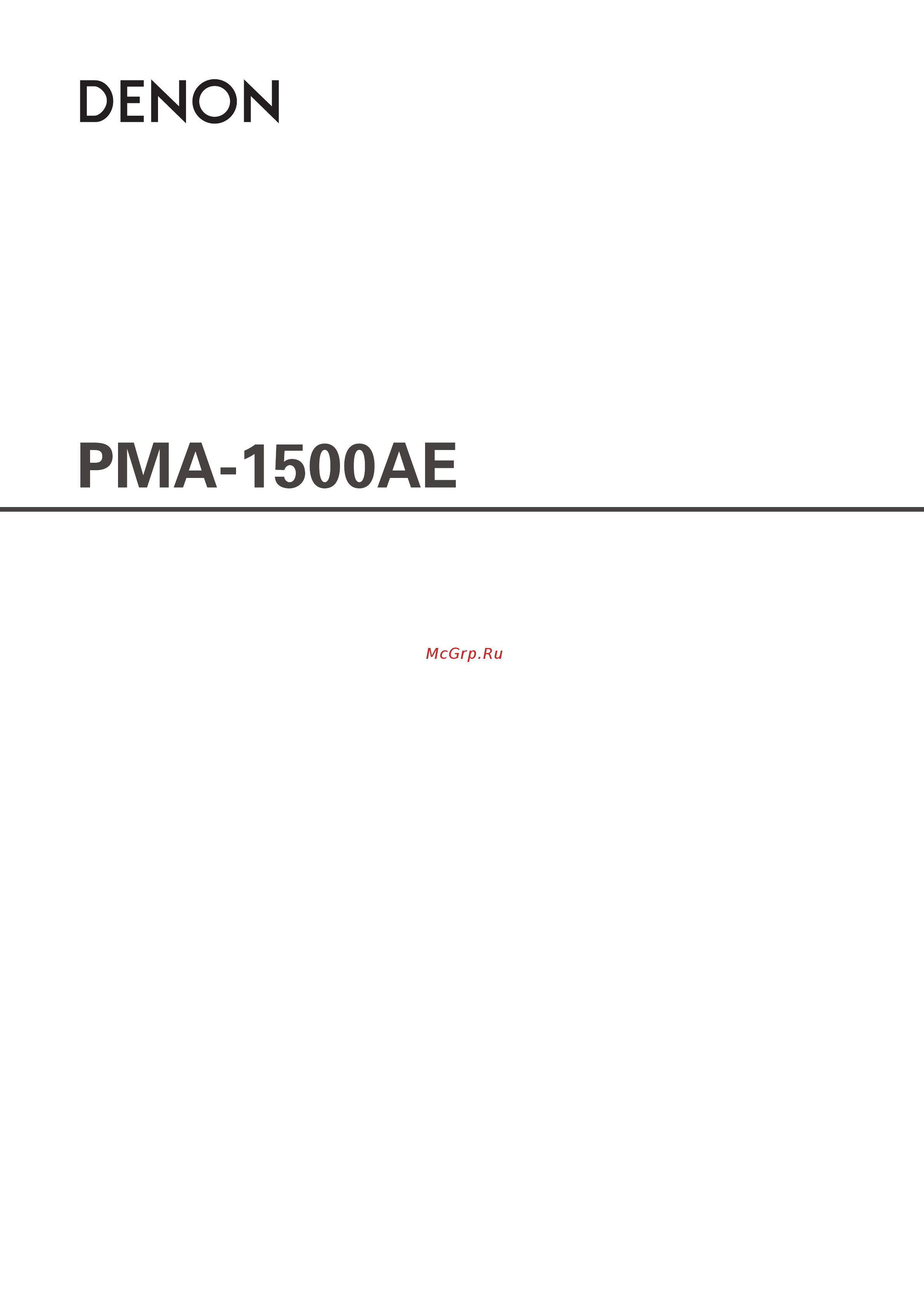 Denon PMA-1500AE B Инструкция по эксплуатации онлайн