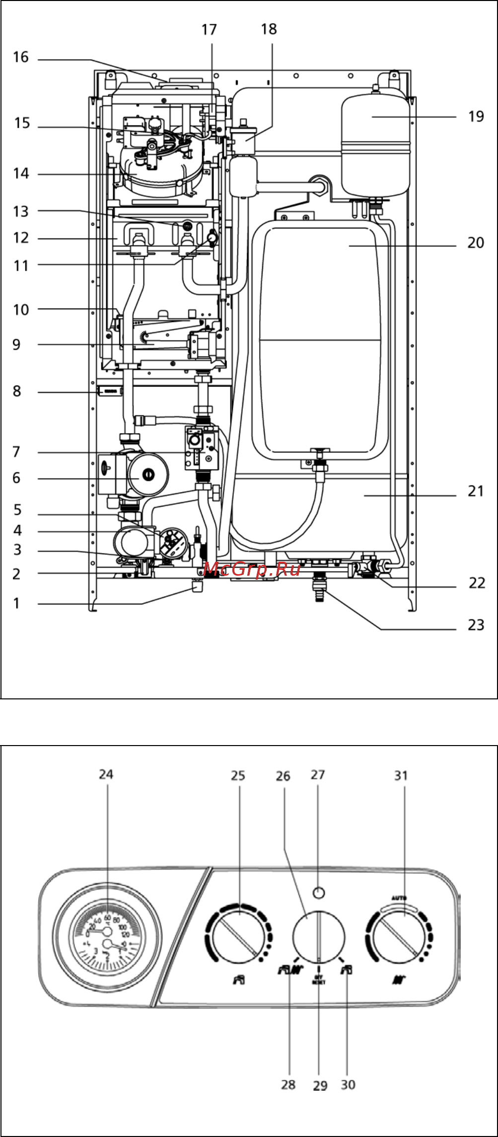 Beretta BOILER 28 BSI [5/27] Компоненты котла