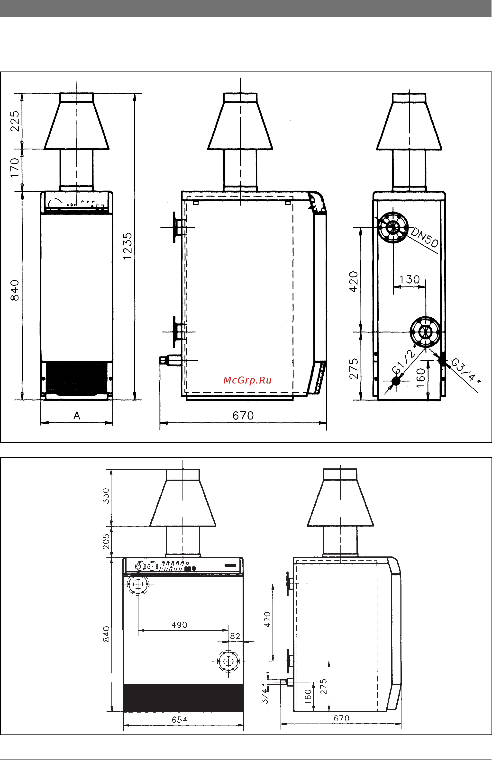 Bosch Gaz 2000 F FN 22HN [10/30] Размеры и спецификация