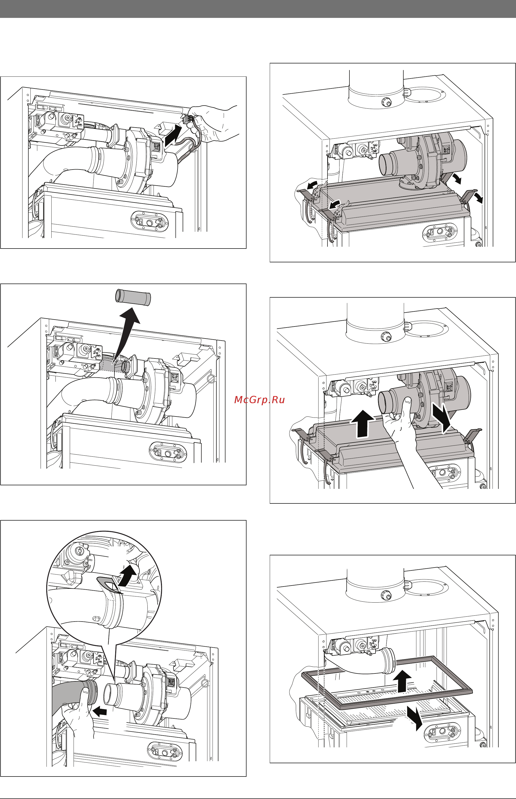 Bosch Condens 5000 W ZBR 100-3 [27/39] Демонтаж газовоздушного блока