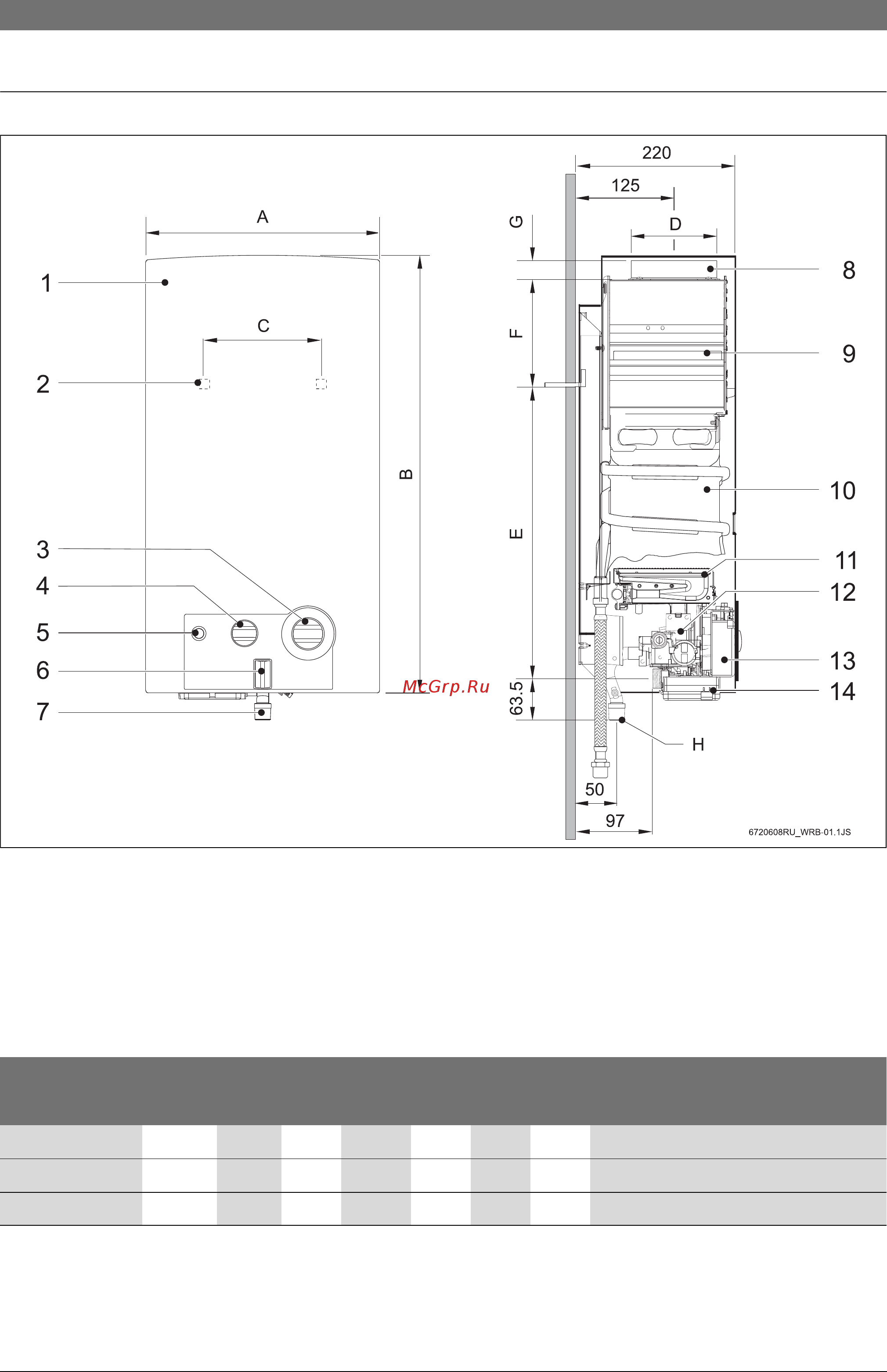 Bosch WR 15-2B [5/48] Габаритные размеры