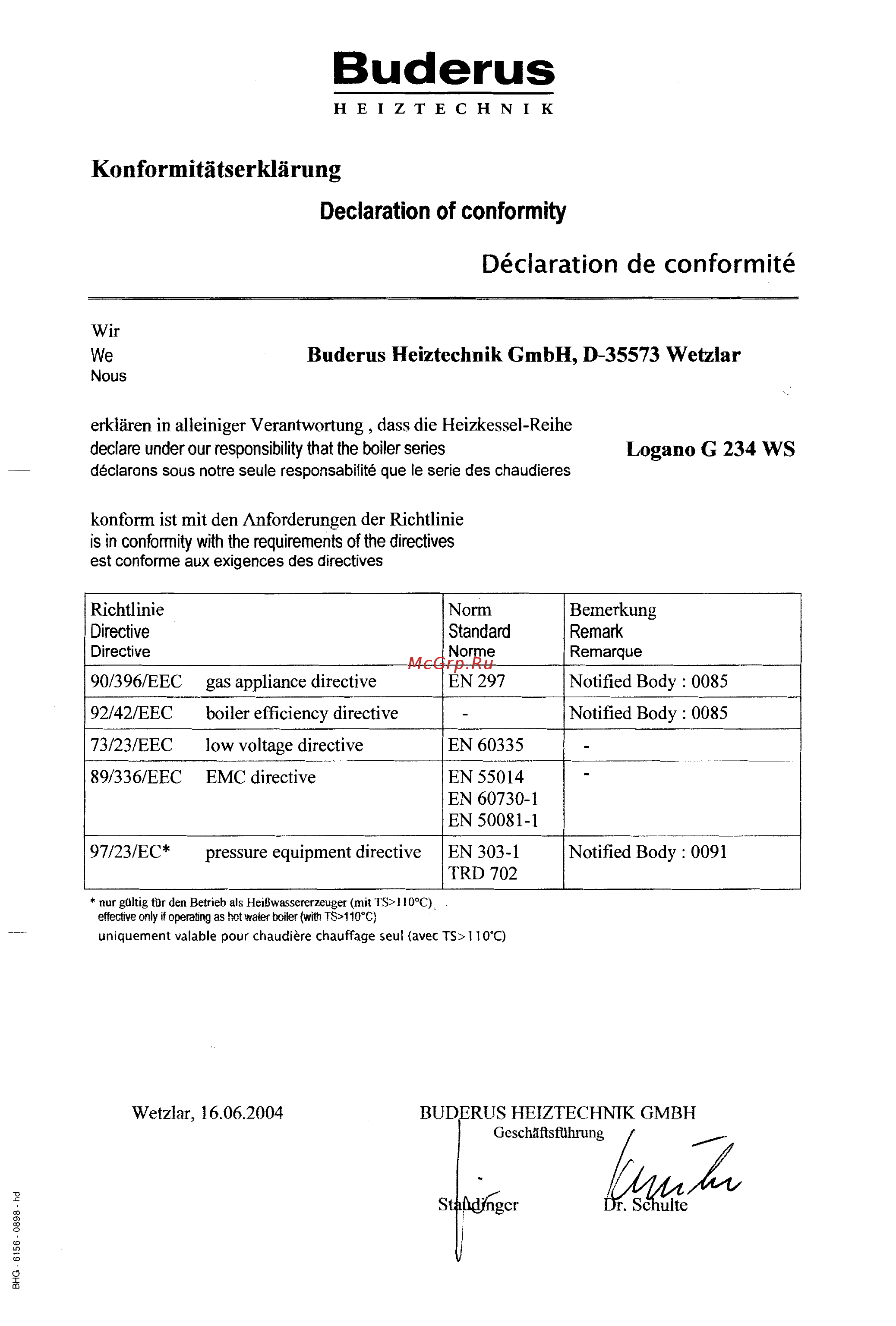 Buderus Logano G234 38-5 WS Инструкция по монтажу онлайн [75/76] 354390