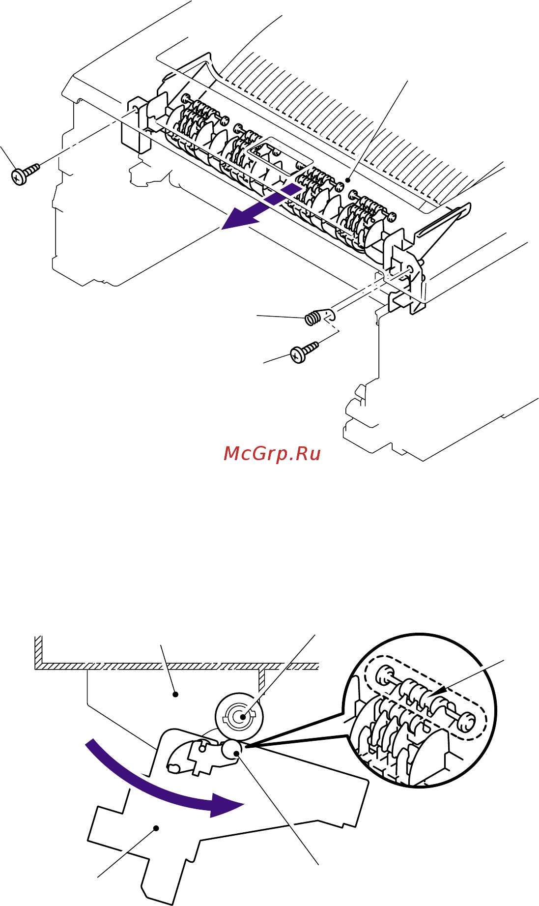 Brother MFC-7420R [105/327] 2 remove the two bind b m4x12 taptite screws and the rear chute cover spring