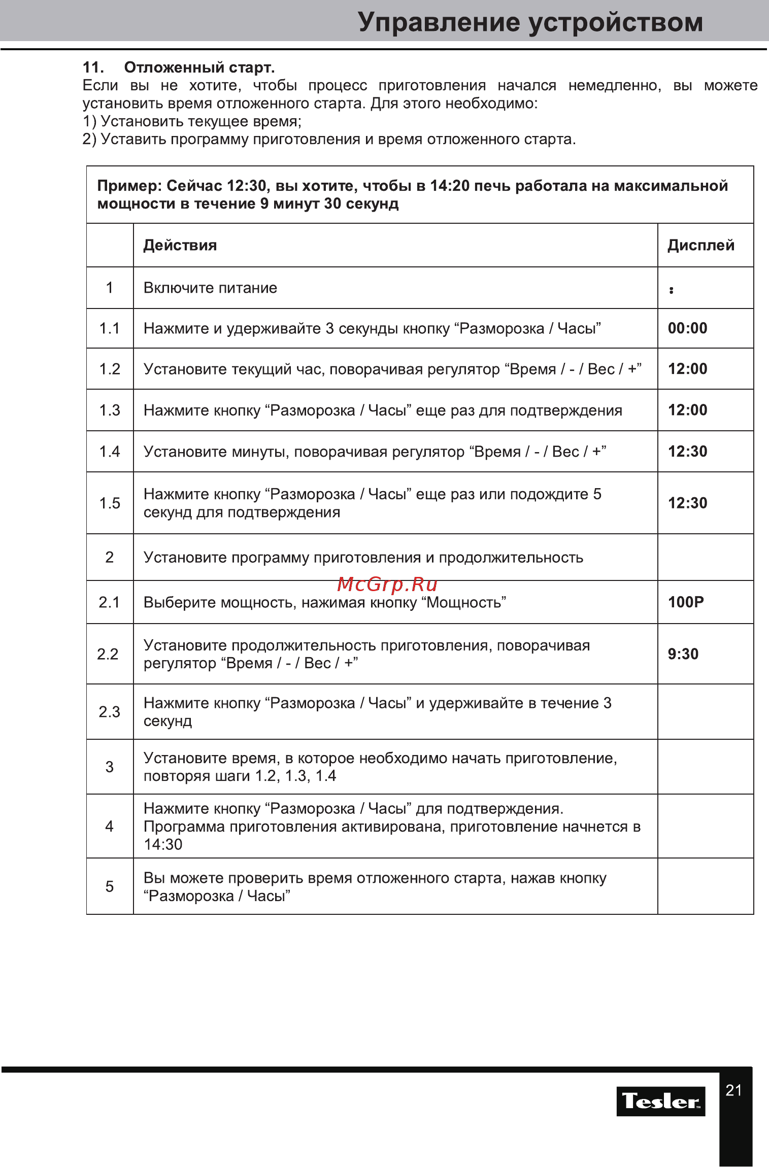Tesler MEB-2380X [21/28] Управление устройством