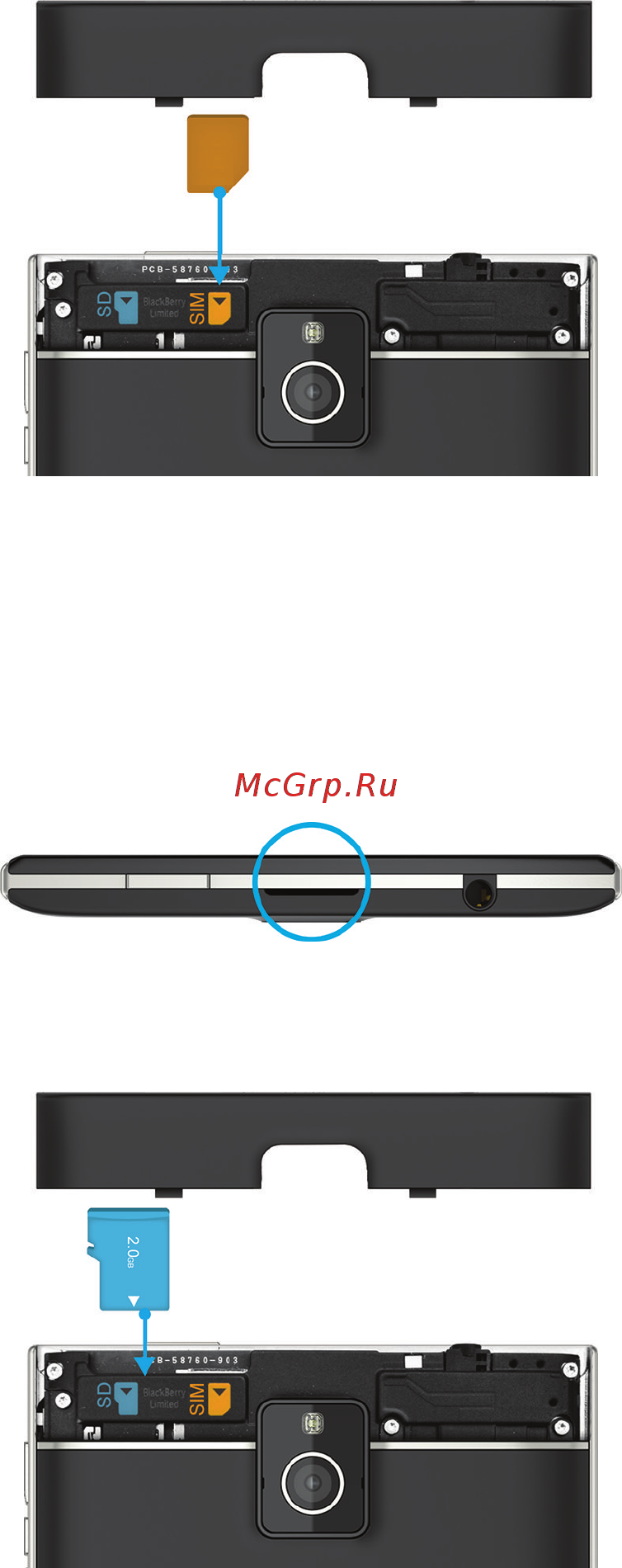 Blackberry Q30.Passport [19/347] Вставка карты памяти