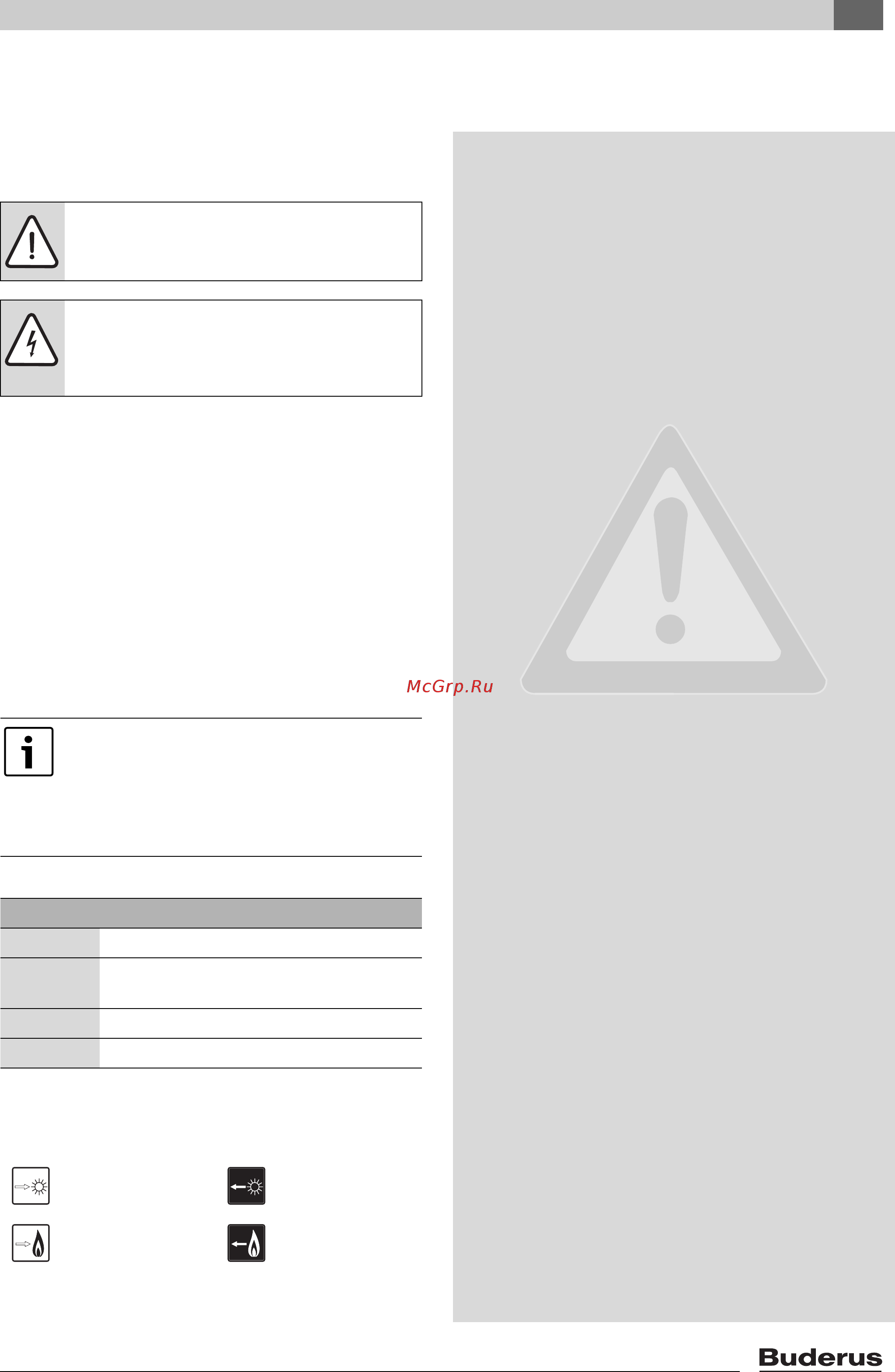 Buderus Logalux PNR 1000-120 E(W) [63/104] Objaśnienie symboli i wskazówki dotyczące bezpieczeństwa