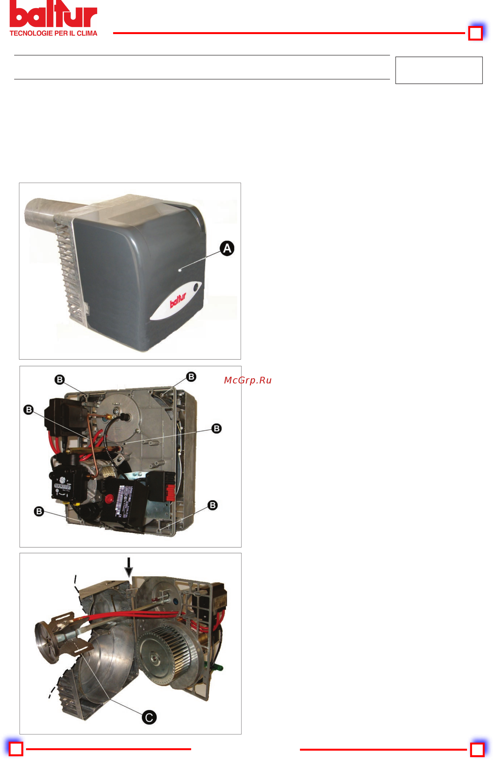 Baltur BTL 14P [14/19] Двухступенчатые газовые горелки