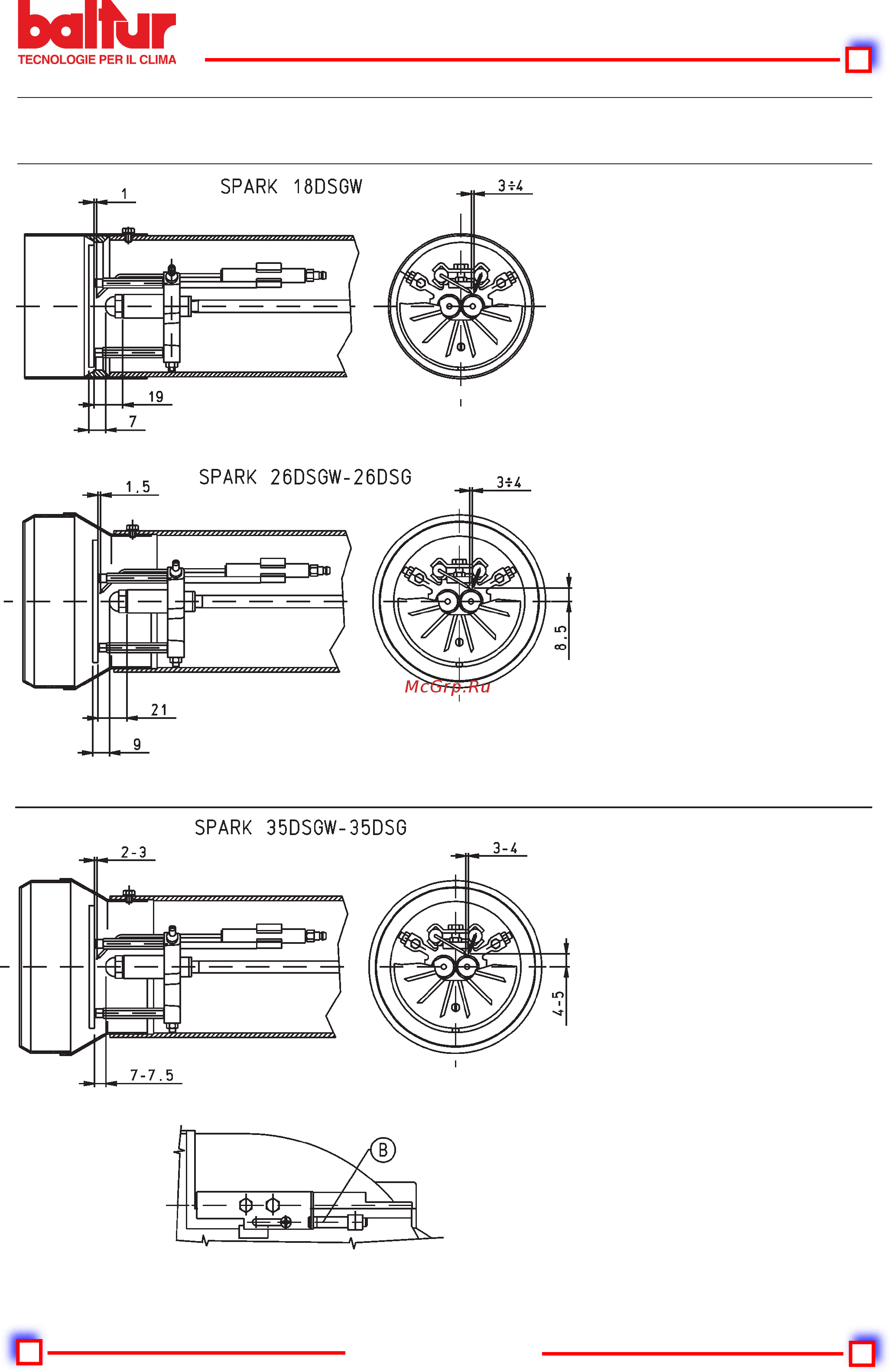 Baltur SPARK 26 DSG [18/24] Принципиальная схема регулировки воздуха и расположение диска электродов