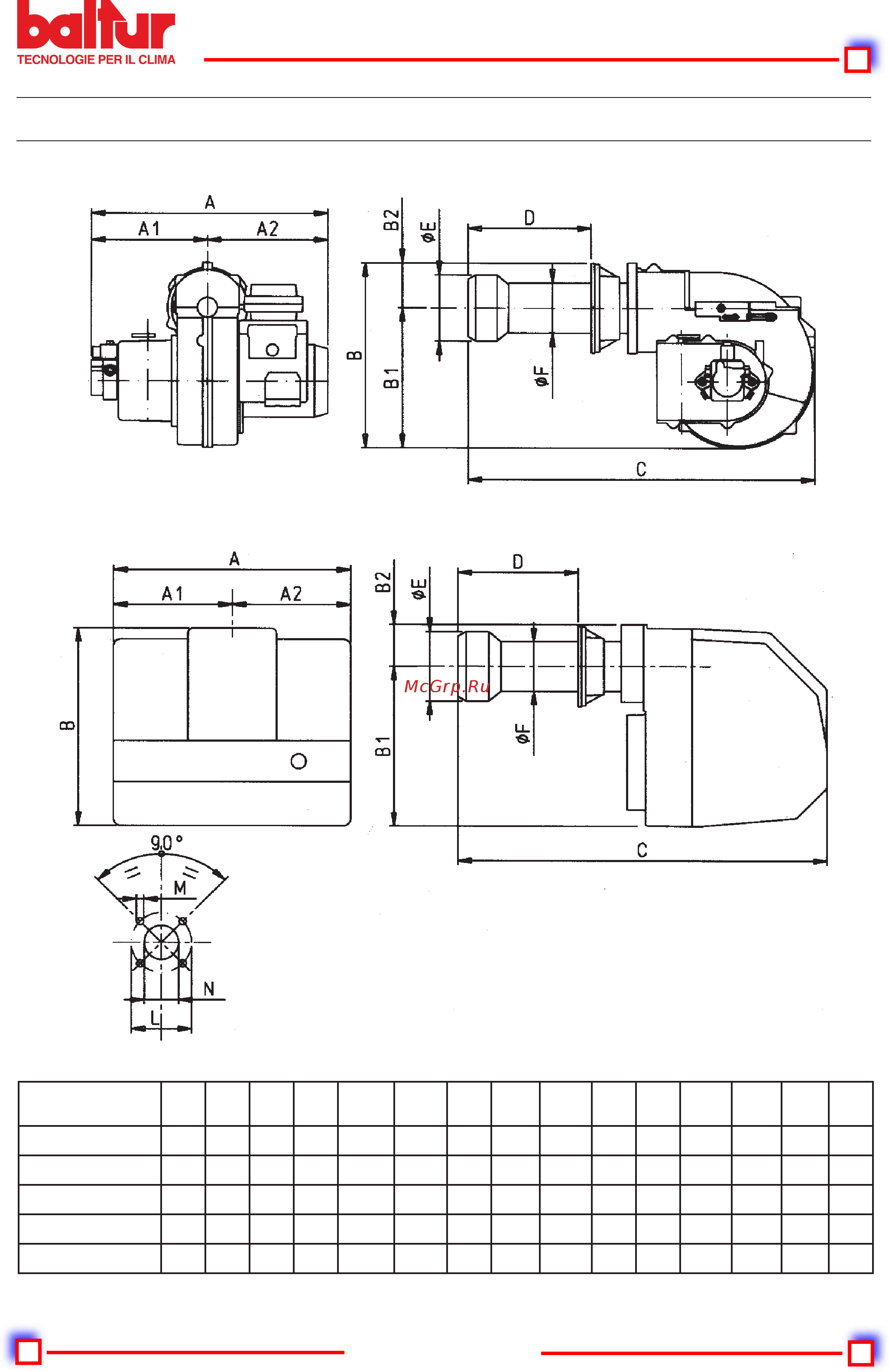 Baltur SPARK 26 DSG [7/24] Размеры