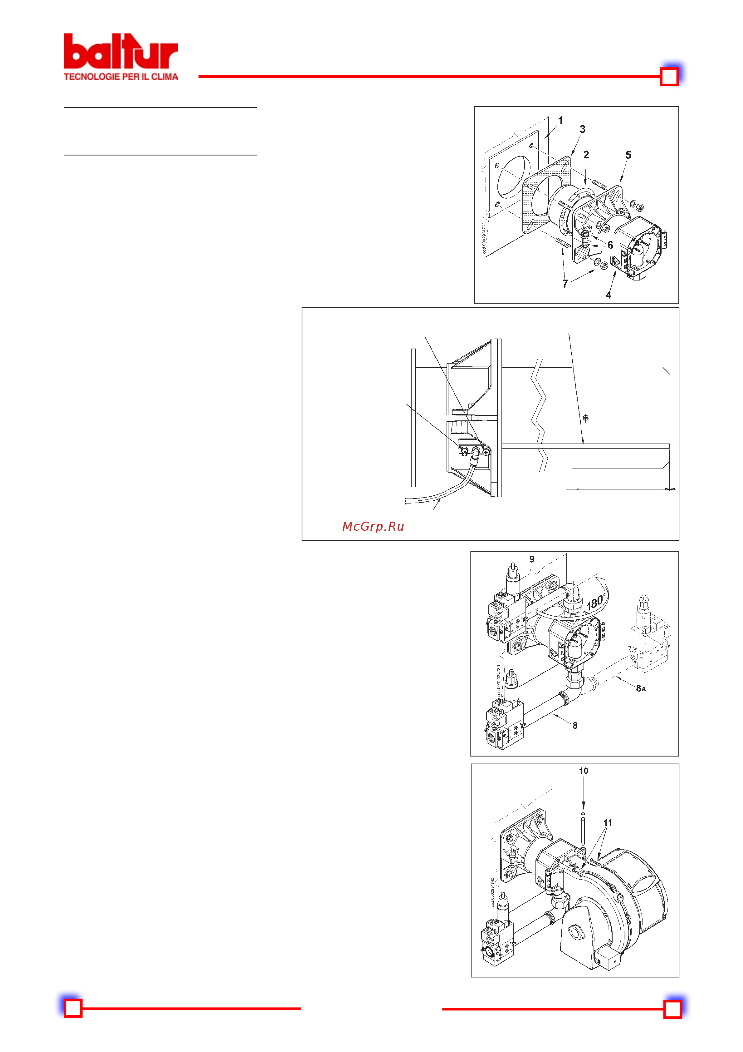 Baltur TBG 150PN-V [11/62] Brülörün kazana bağlanmasi