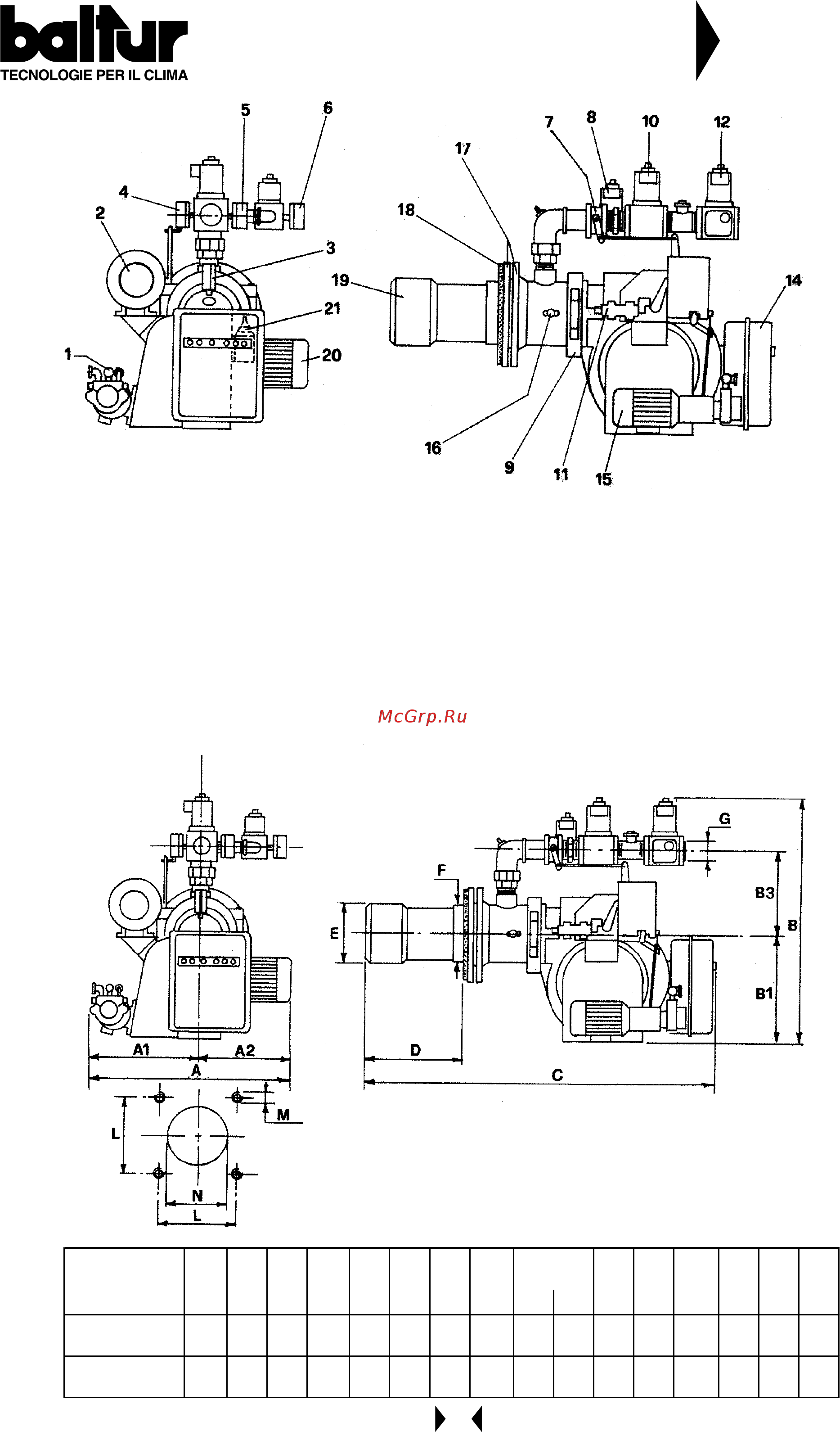 Baltur COMIST 72 DSPGM [4/78] Технические характеристики сом18т 72 сом18т 122