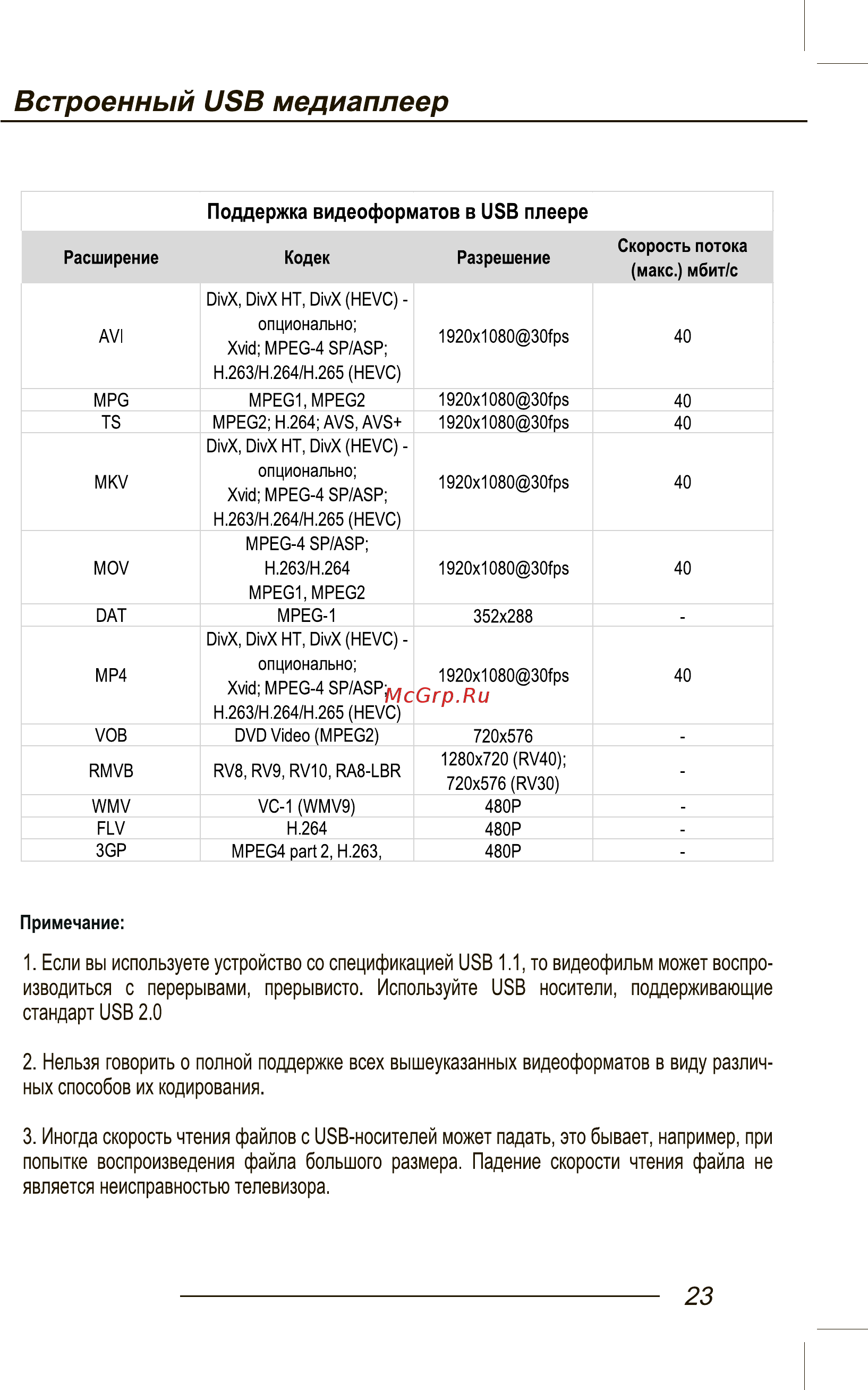 Orion ПТ-99ЖК-170ЦТ [25/44] Встроенный usb медиаплеер