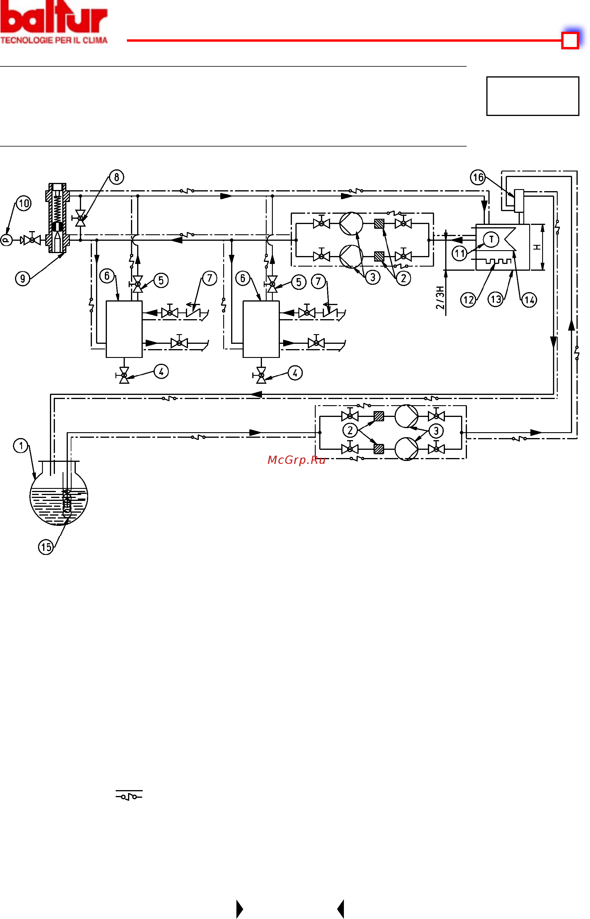 Baltur BT 40 - 350 DSN 4TD [19/45] Принципиальная гидравлическая схема для двухпламенных или модулирующих горелок на плотном топливном мазуте макс 50 е до 50 с со вспомогательным нагревателем