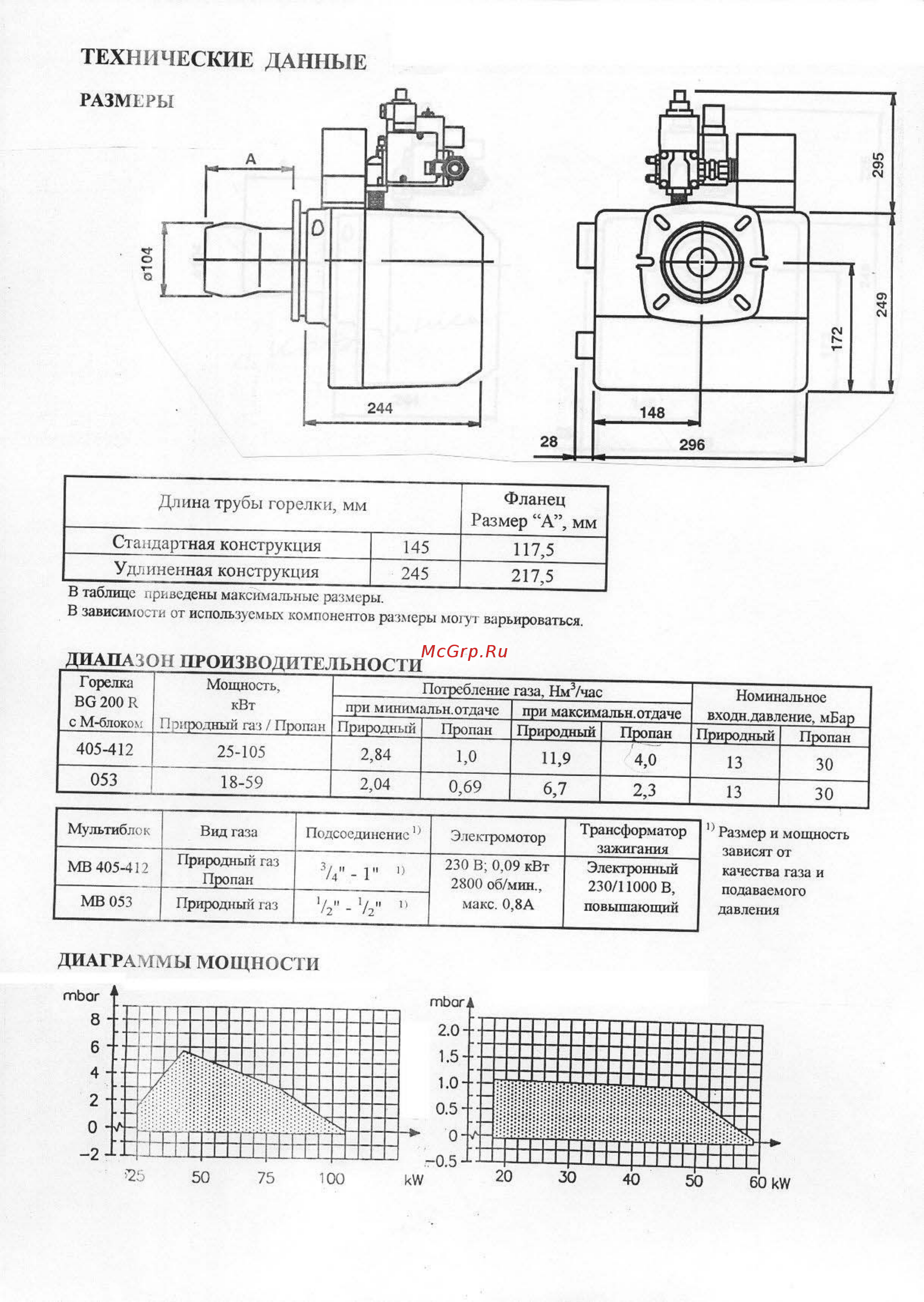 Bentone BG 200-2 R [3/16] Технические данные