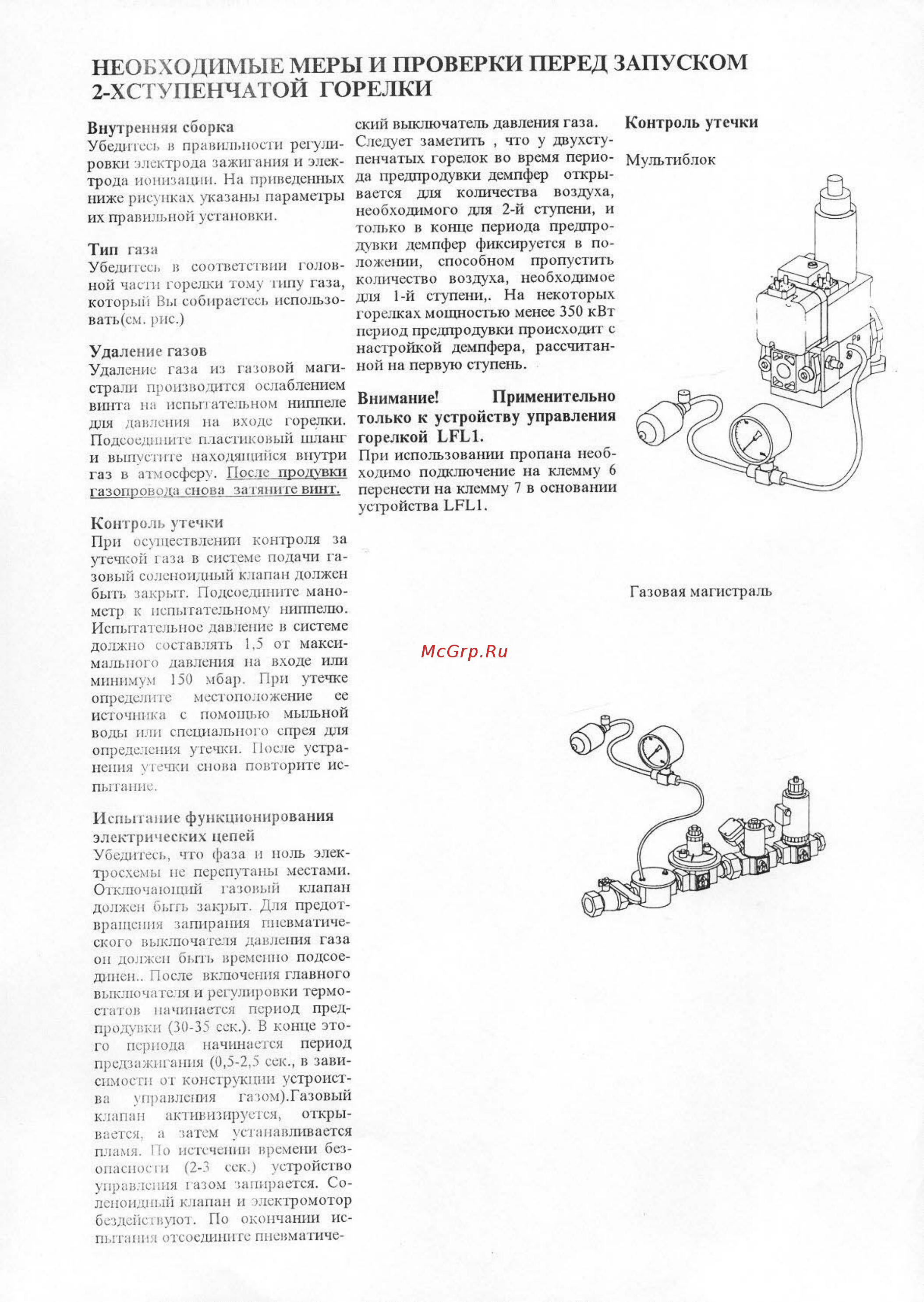 Bentone BG 200-2 R [8/16] Необходимые меры и проверки перед запуском 2 хступенчатой горелки