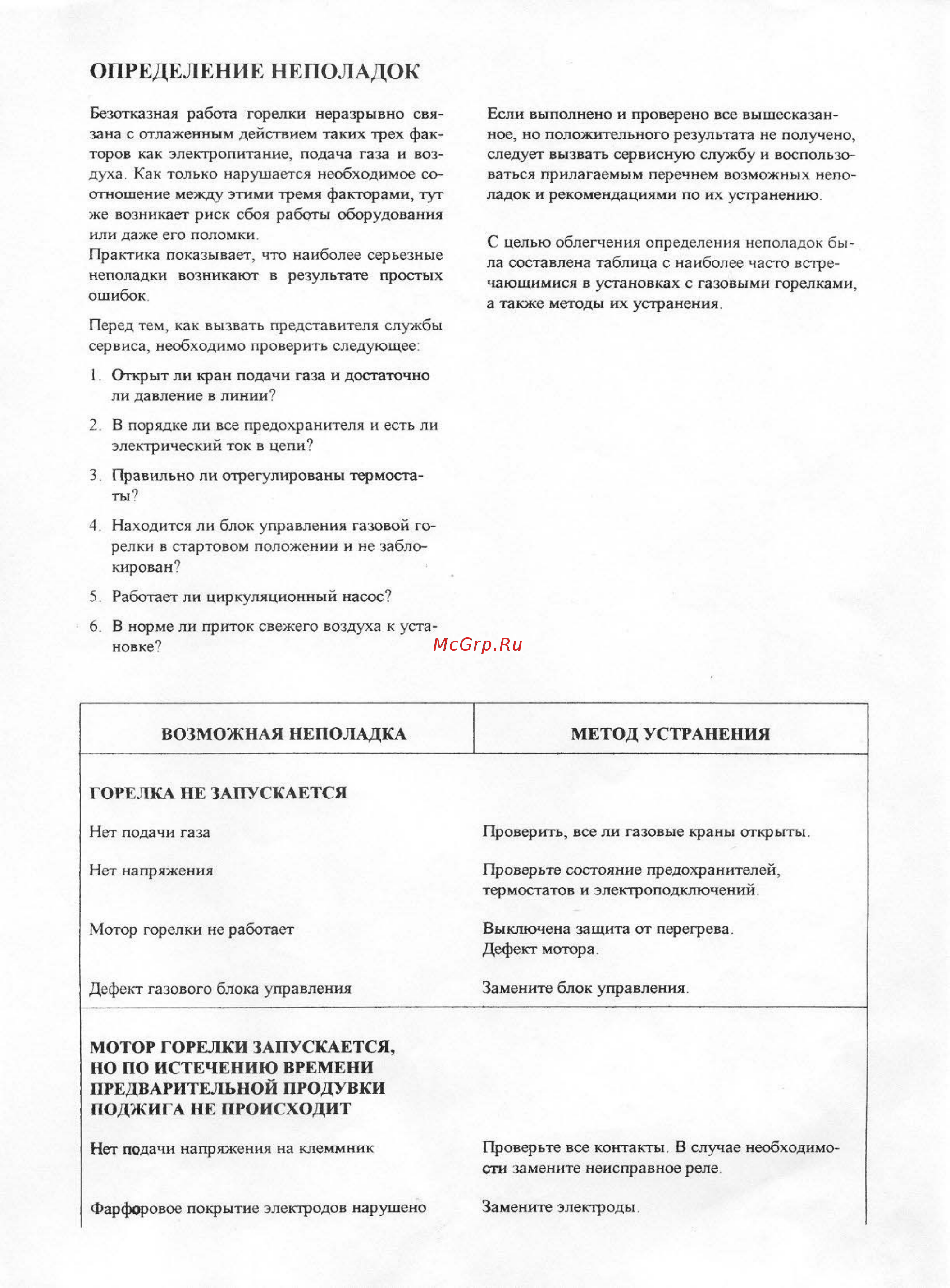Bentone STG 146 [16/19] Определение неполадок