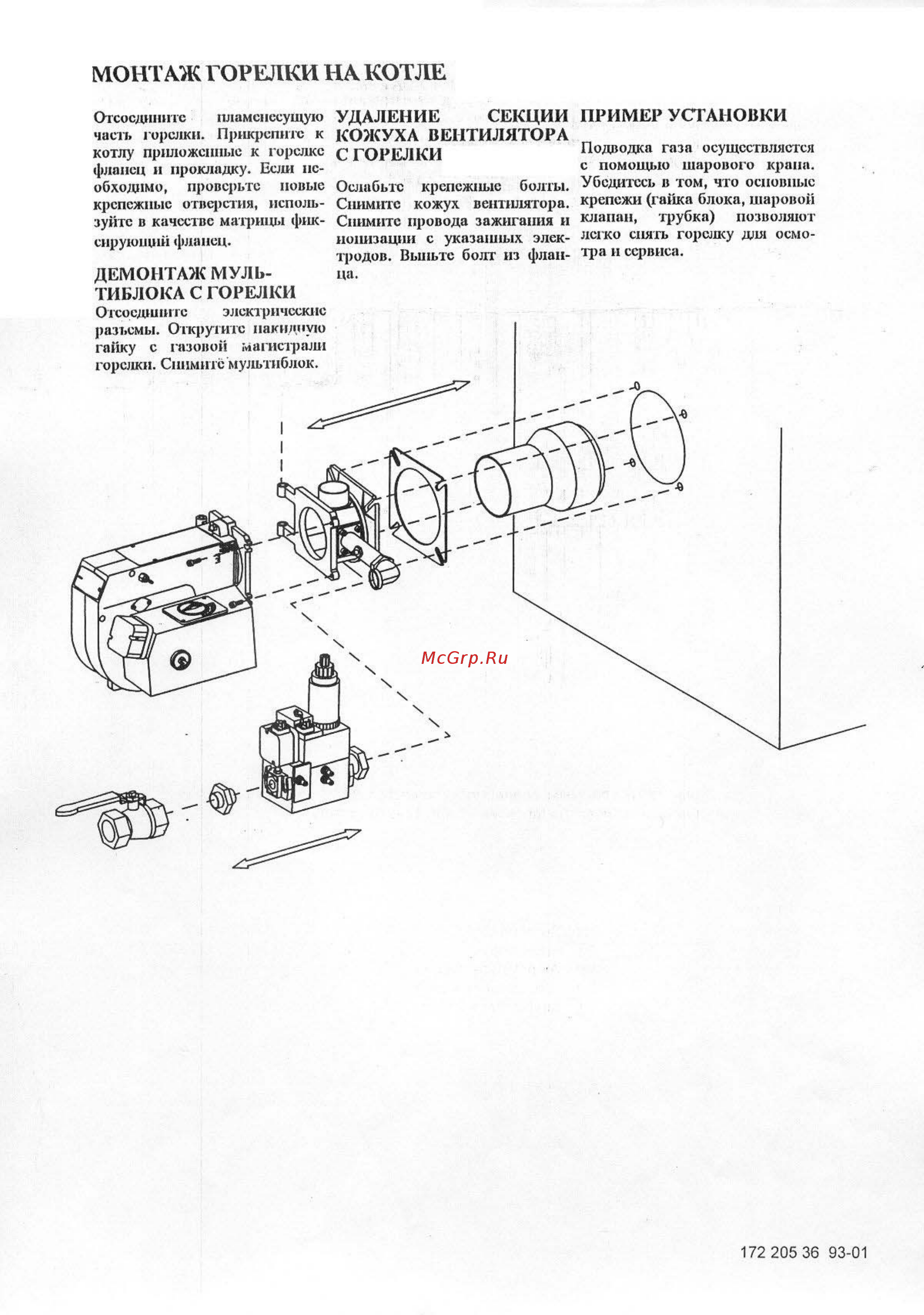 Bentone BG 300 [6/20] Монтаж горелки иа котле