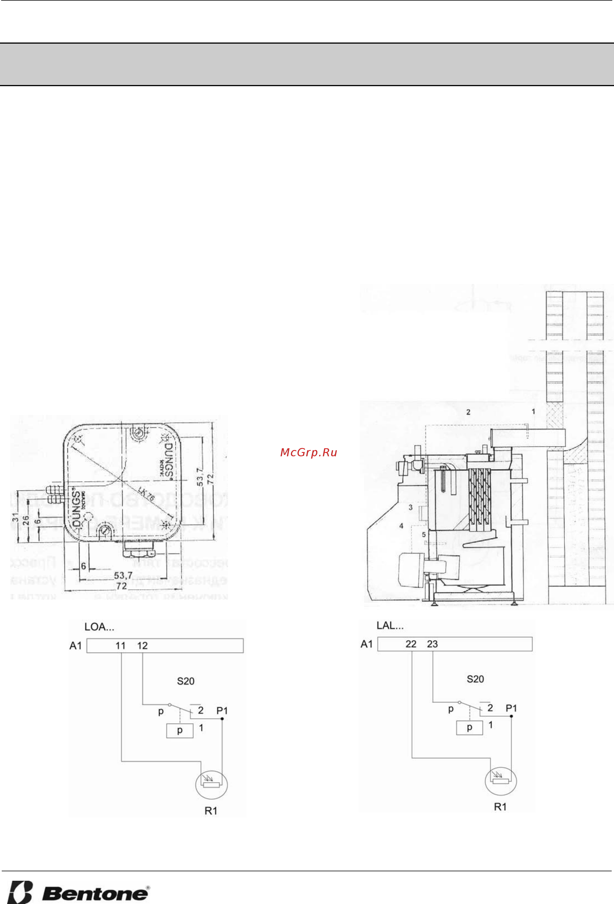 Bentone B 10 E R [16/16] К камере сгорания котла или дымоходу