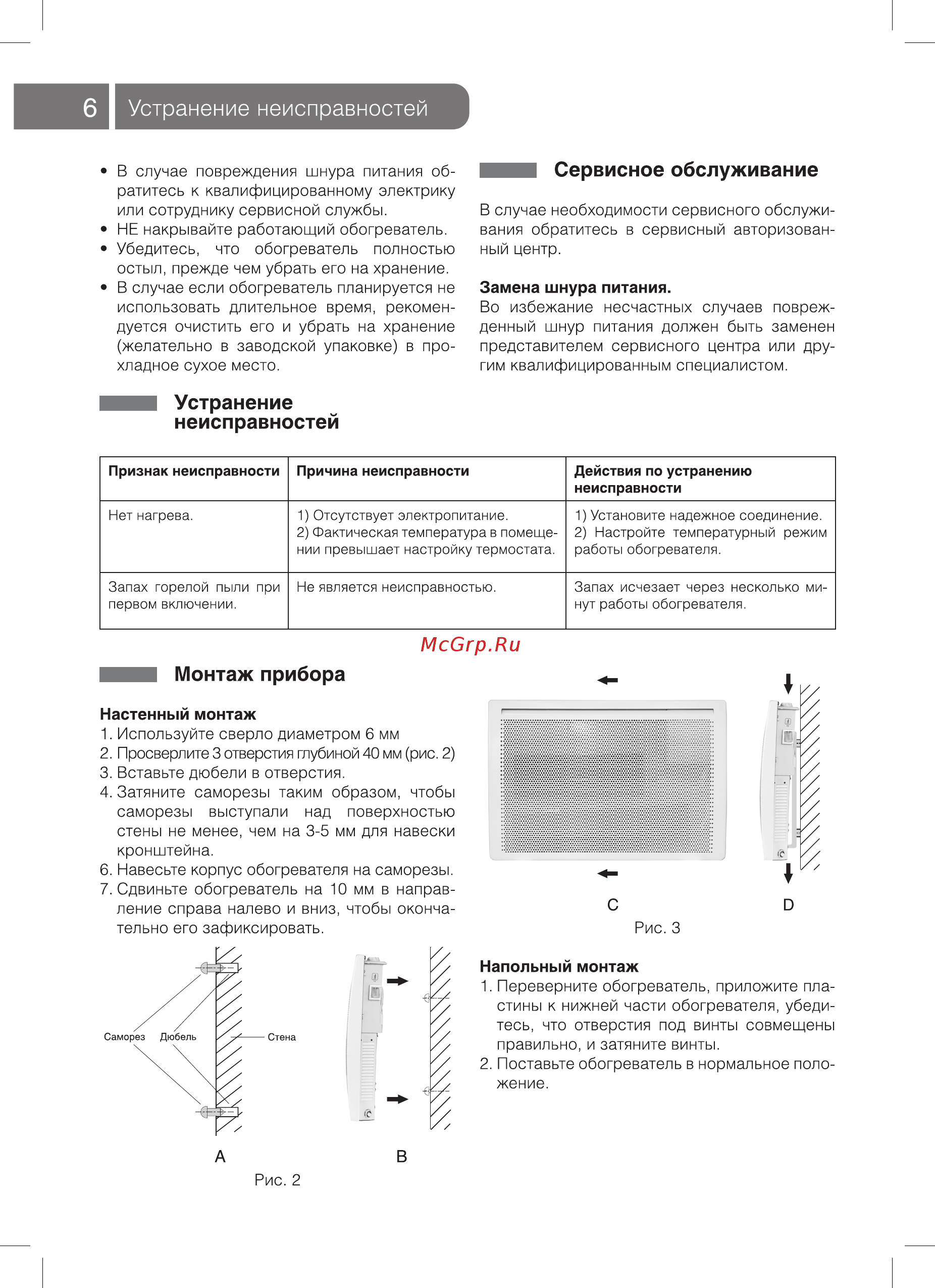Ballu FAR BIHP/F-1000 [6/16] I устранение неисправностей