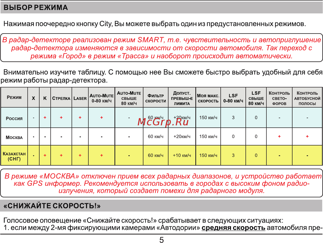 Fujida Neo 7500 [5/12] В радар детекторе реализован режим smart т е чувствительность и автоприглушение
