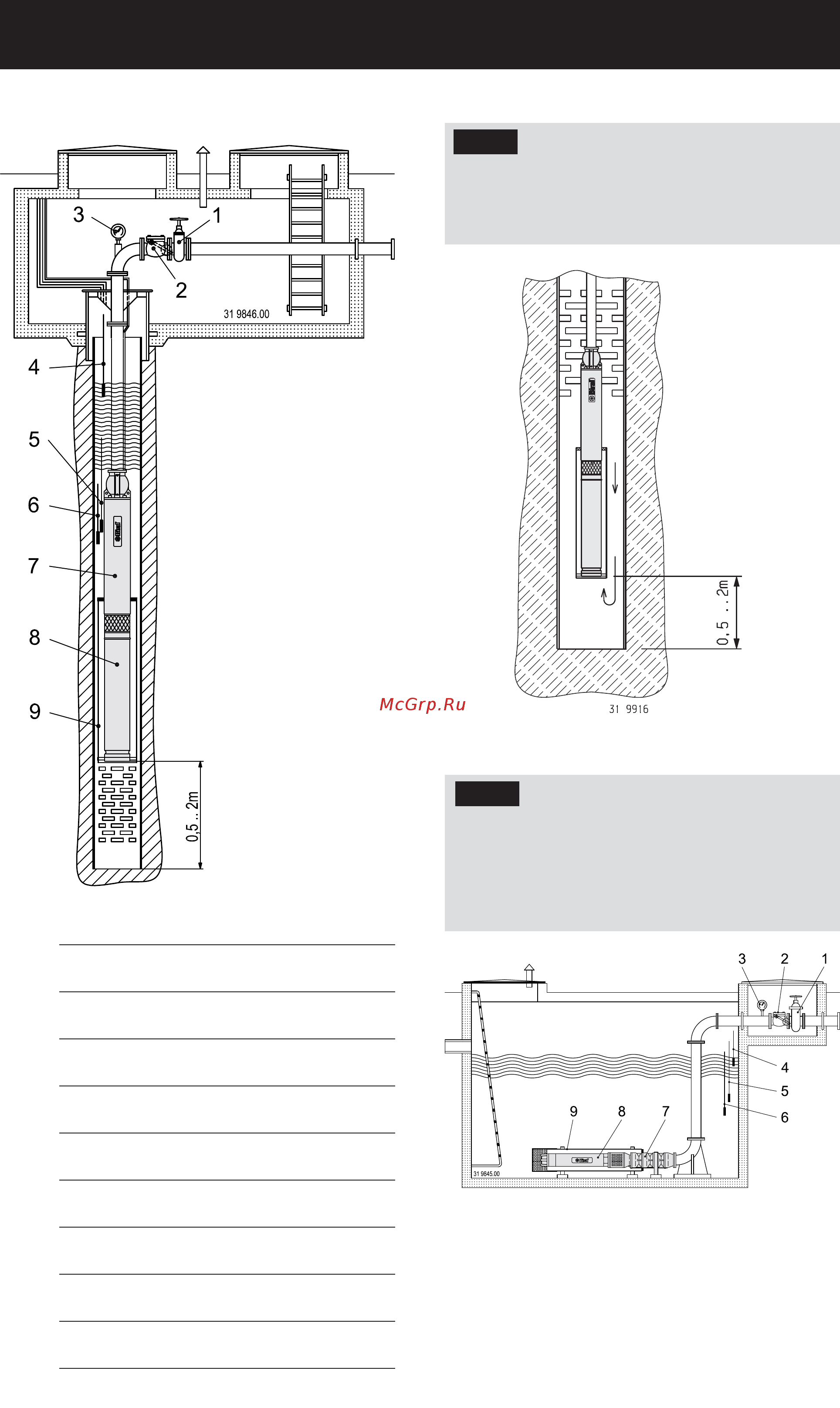 Biral SUB6N [37/60] Instalarea în puţ de colectare