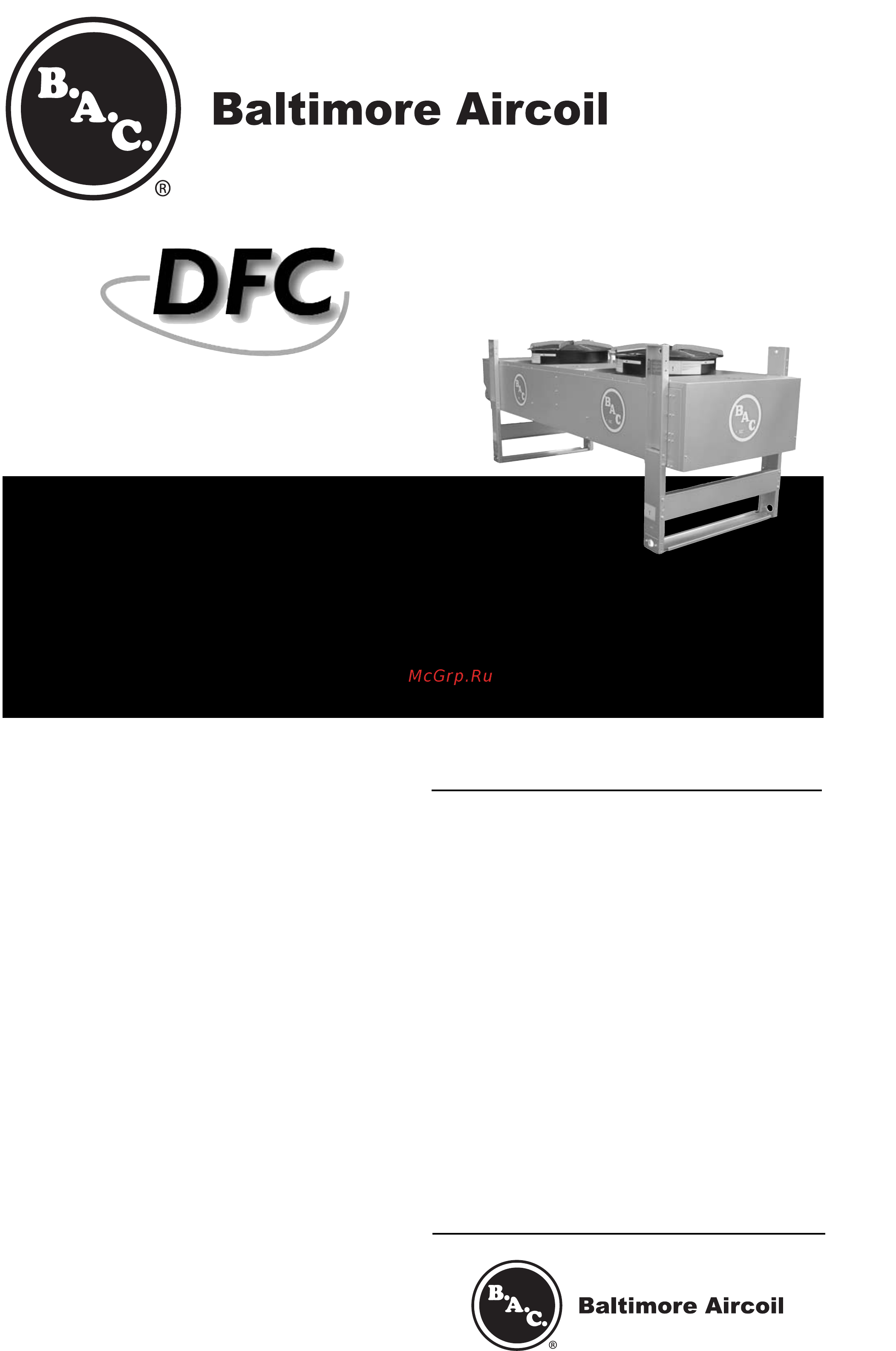 Baltimore Aircoil DFCH R801 4-S31 3B Инструкция по эксплуатации онлайн