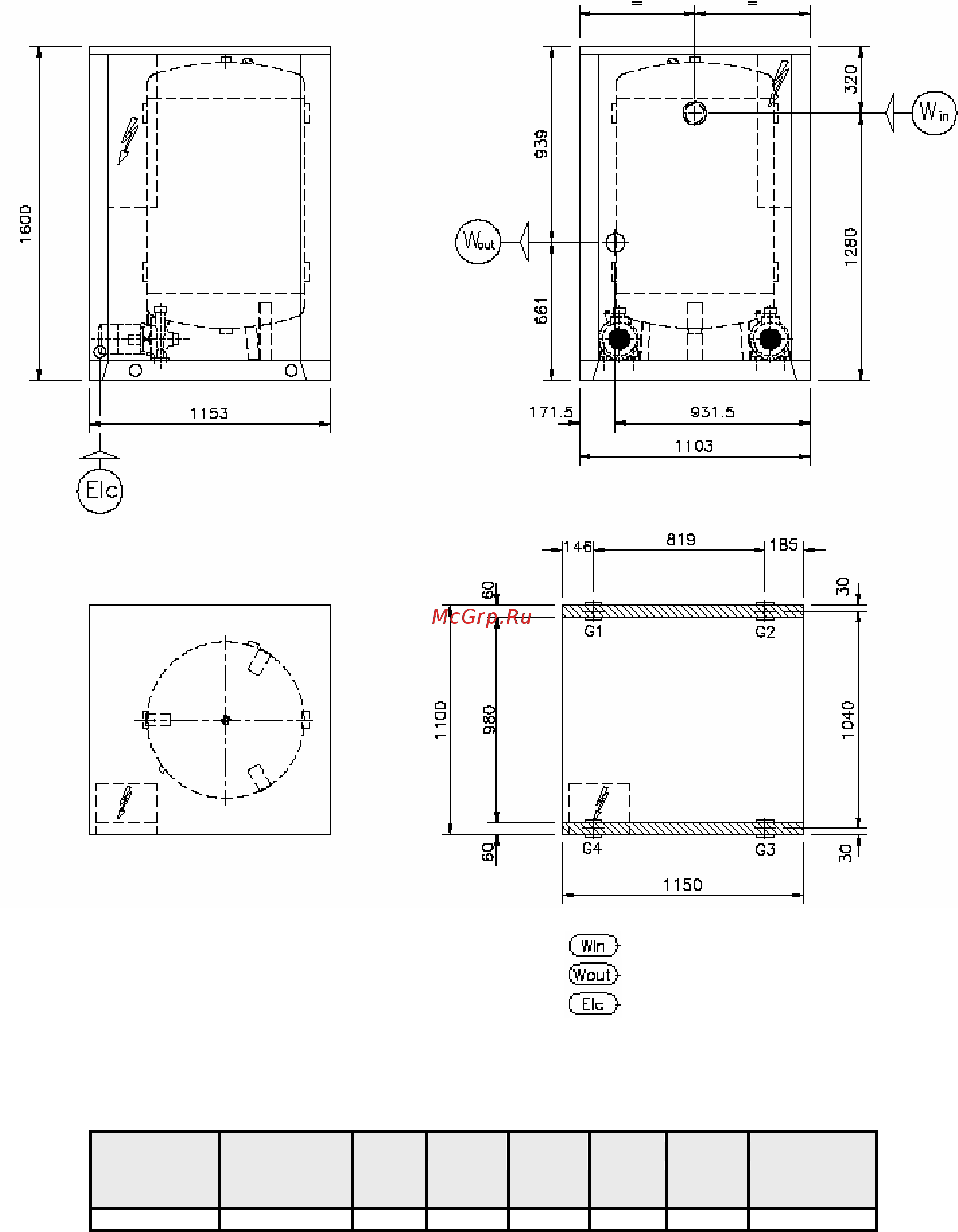 Blue Box PSM 920 [15/23] Габаритные размеры вес и гидравлические соединения psm 165