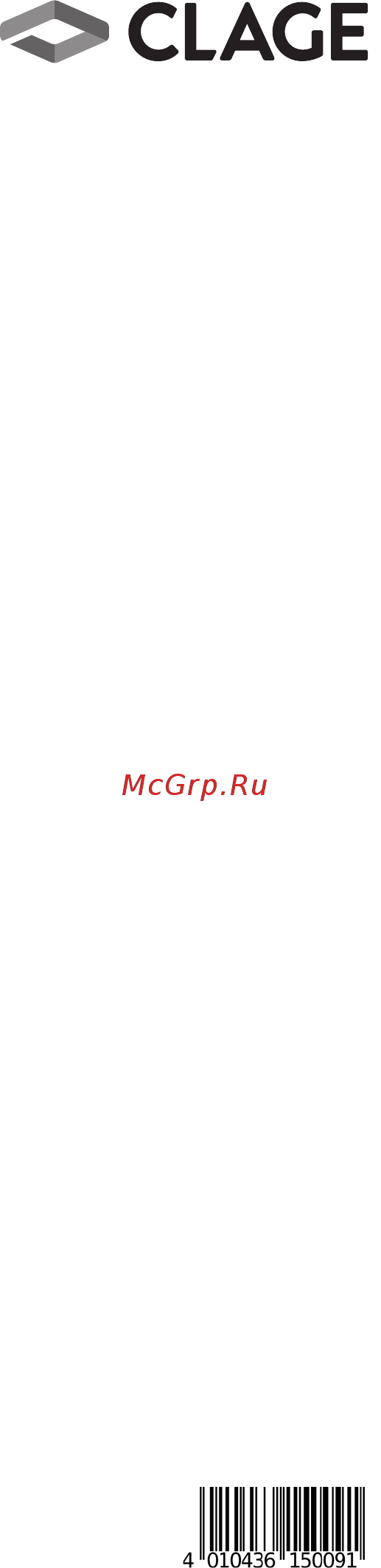 Clage MBH 7 039518 Инструкция по эксплуатации онлайн [20/20] 835868