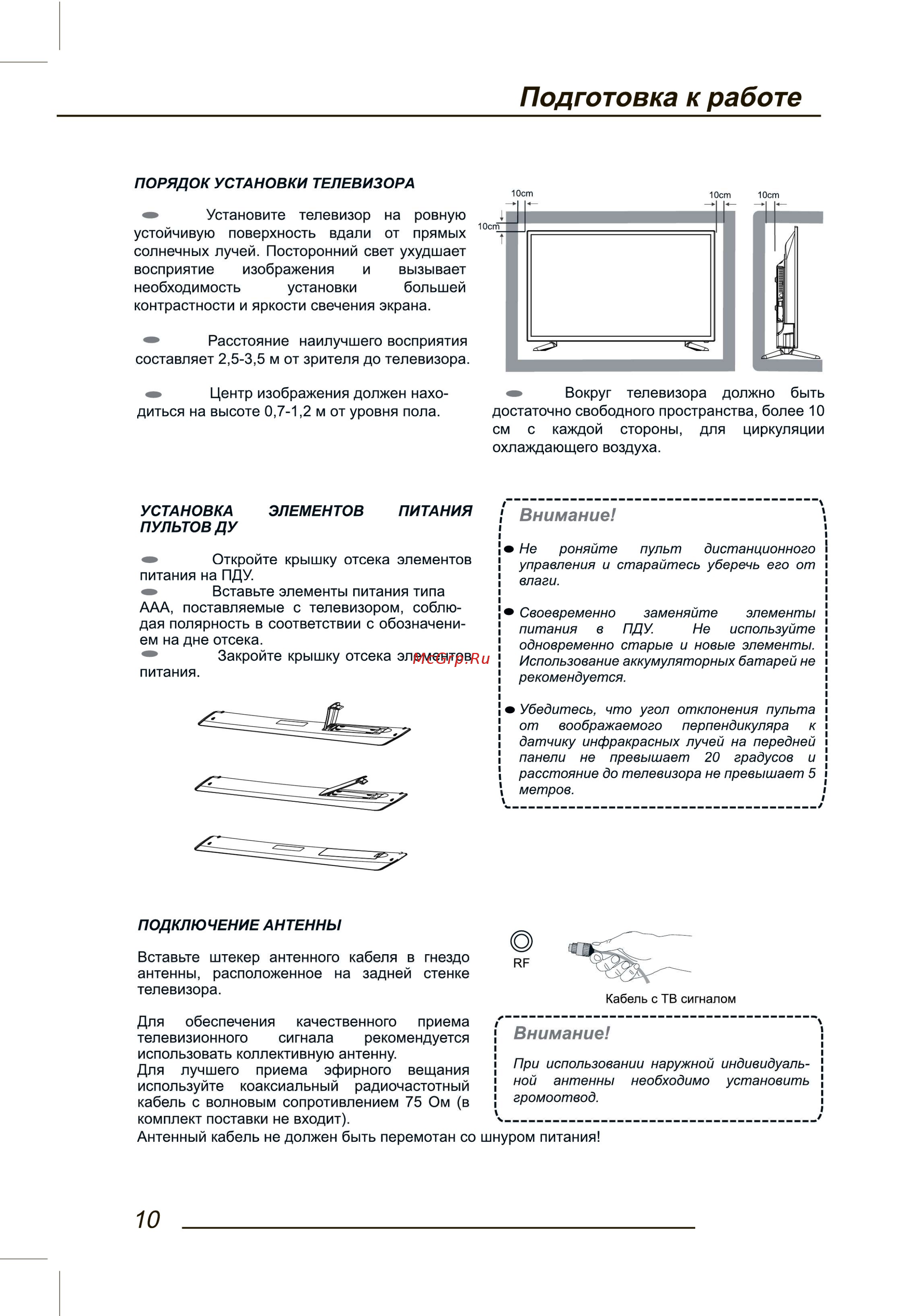Hyundai H-LED32R503GT2S [12/48] Подготовка к работе