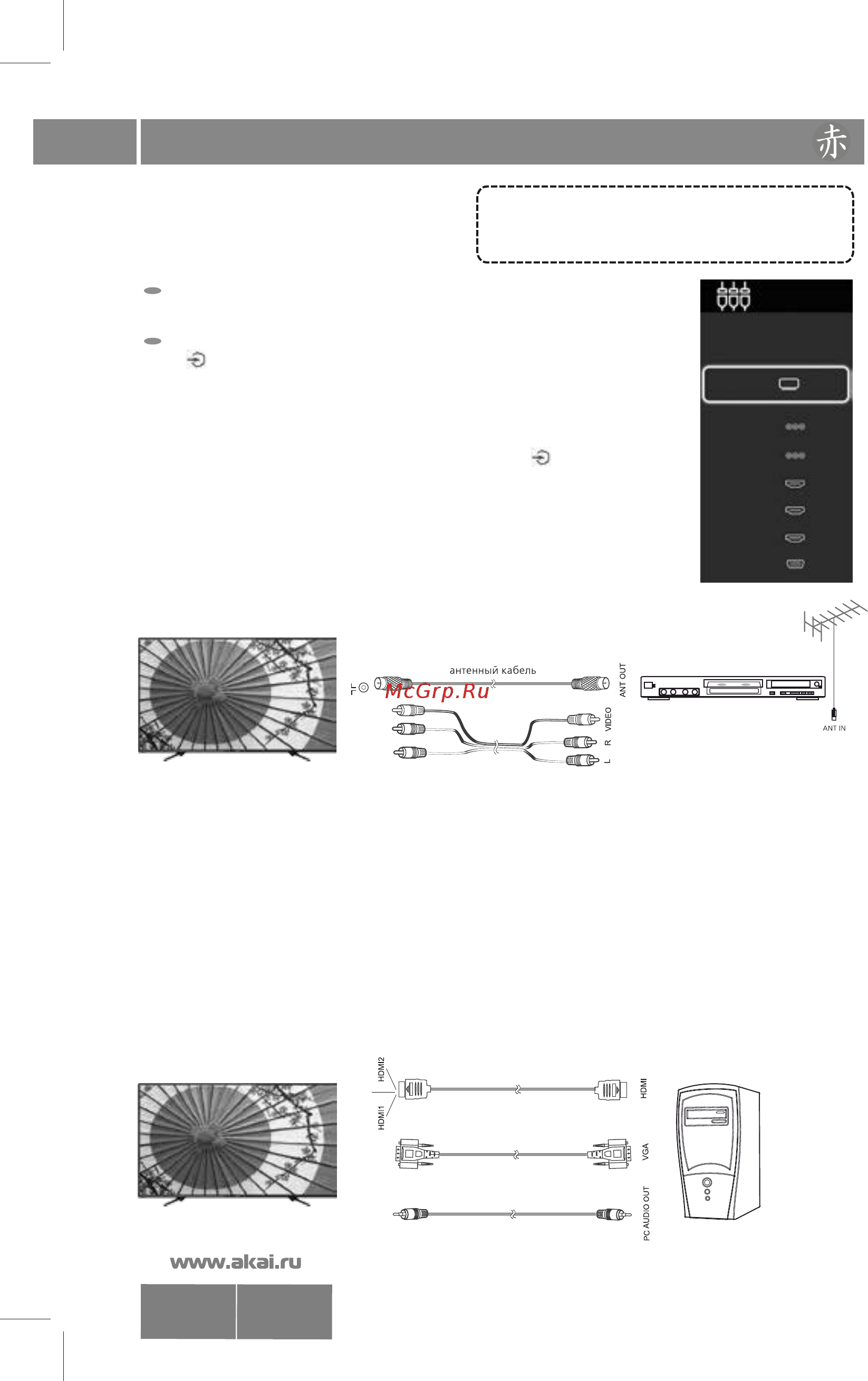 Akai LES-32D83M [11/36] Подключение внешних устройств