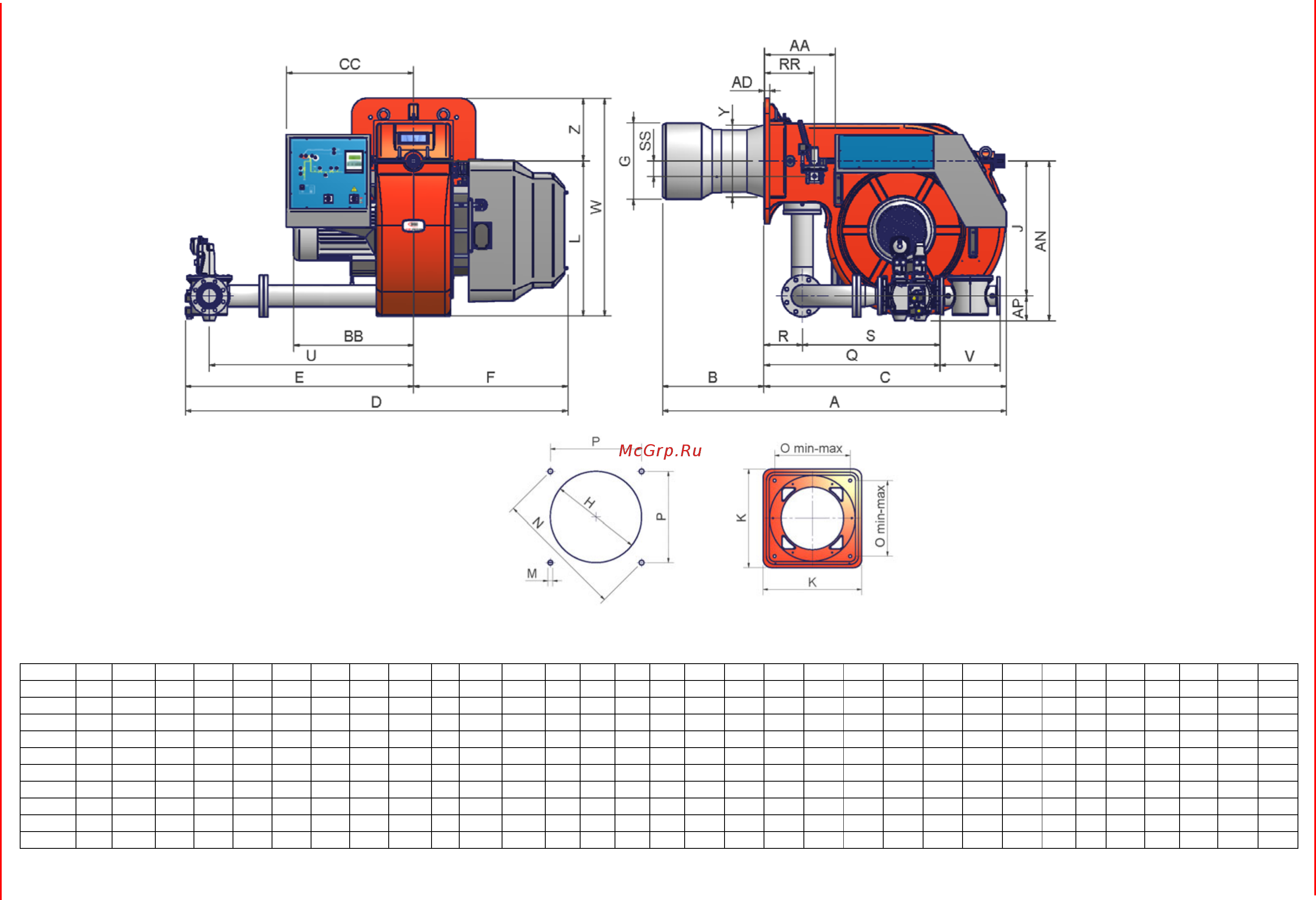 CIB Unigas Mille R1025A M-.MD.S.RU.A.1.100 [8/60] Габаpитные pазмеpы в мм