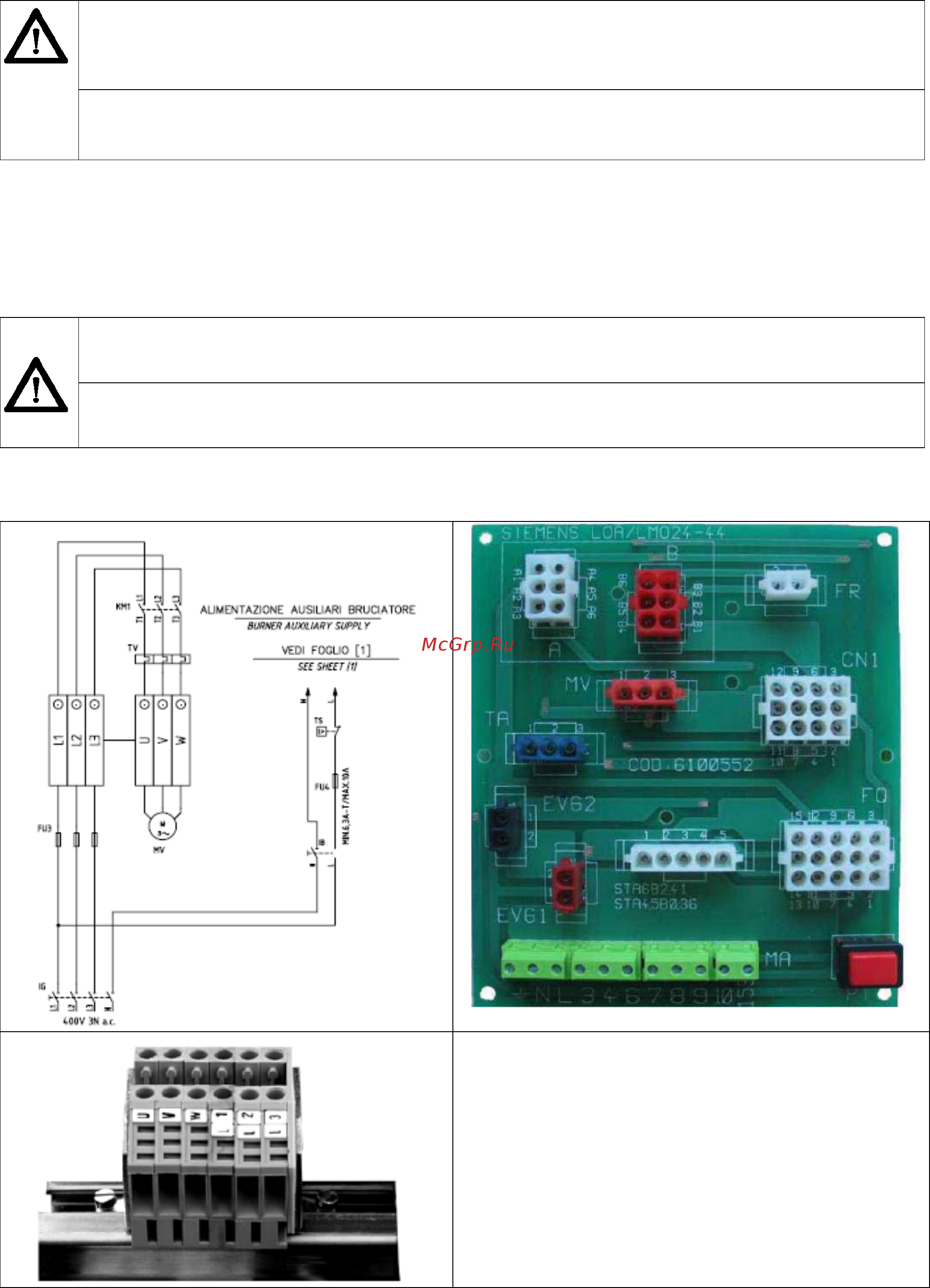 CIB Unigas Novanta RG91 G-.MD.L.RU.A.ES [15/36] Электрические соединения