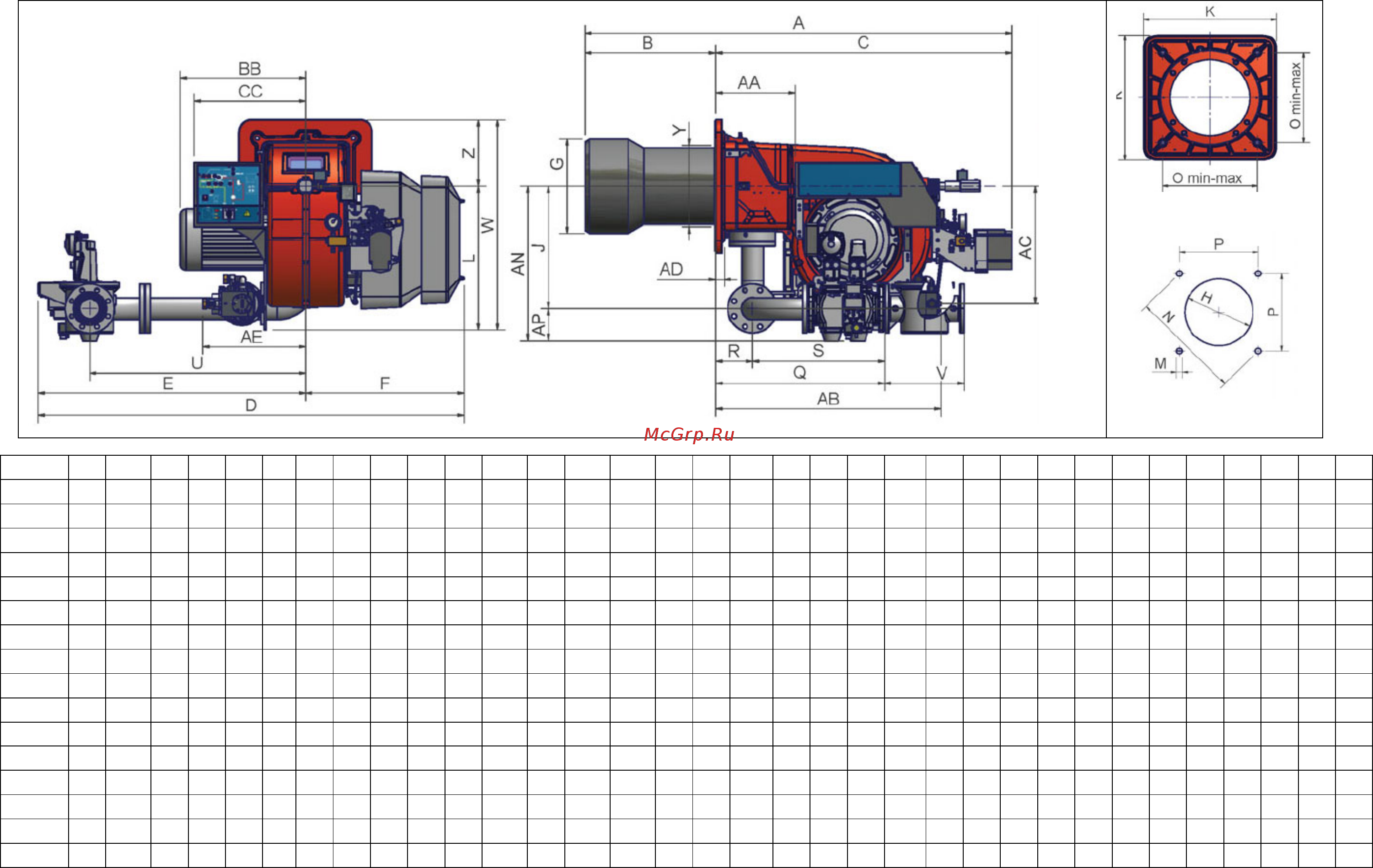 CIB Unigas Novanta HR91 MG.MD.S.RU.VS.1.50.EC [10/60] Рекомендуемая рекомендуемая амбразура котла