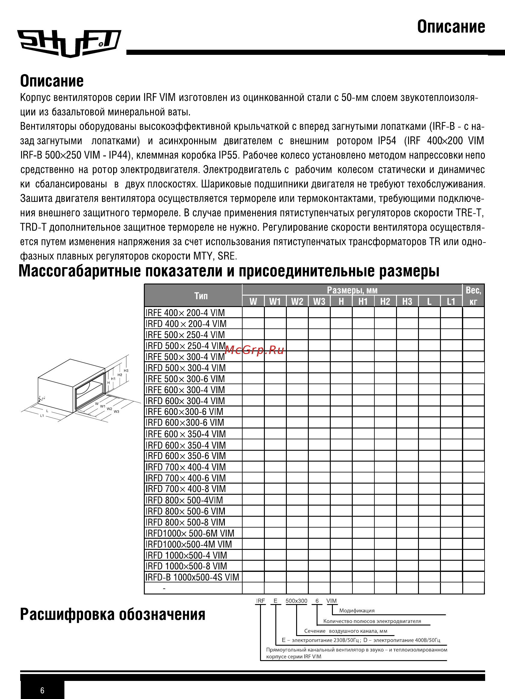 Shuft IRFD 400x200-4 VIM [6/16] Описание