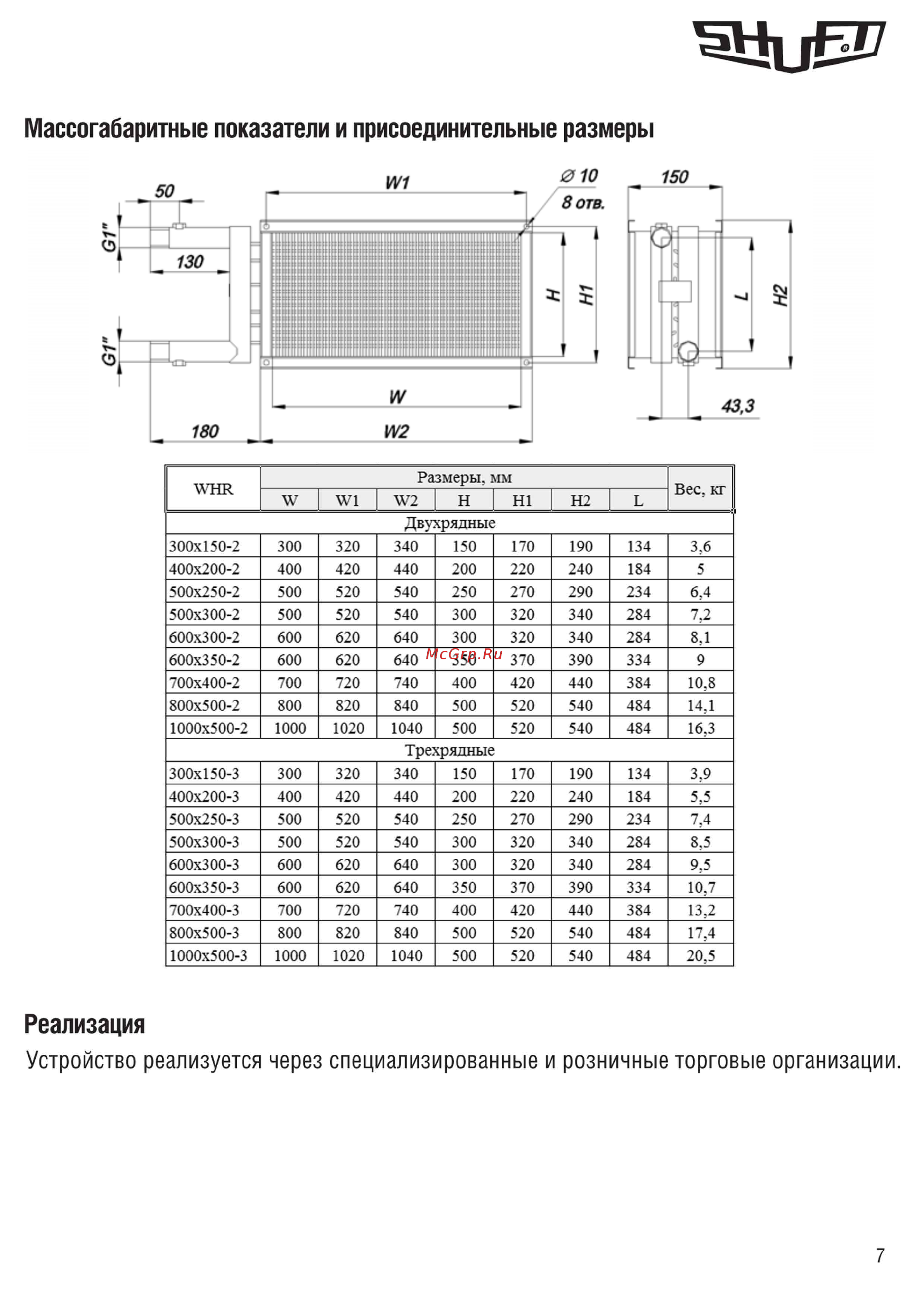 Shuft WHR 400x200-3 Инструкция по эксплуатации онлайн [7/24] 362331