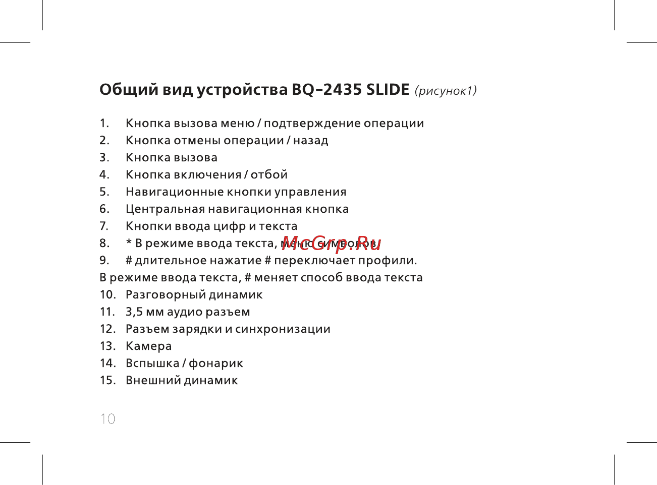 BQ BQ-2435 Slide [12/56] Общий вид устройства bq 2435 slide