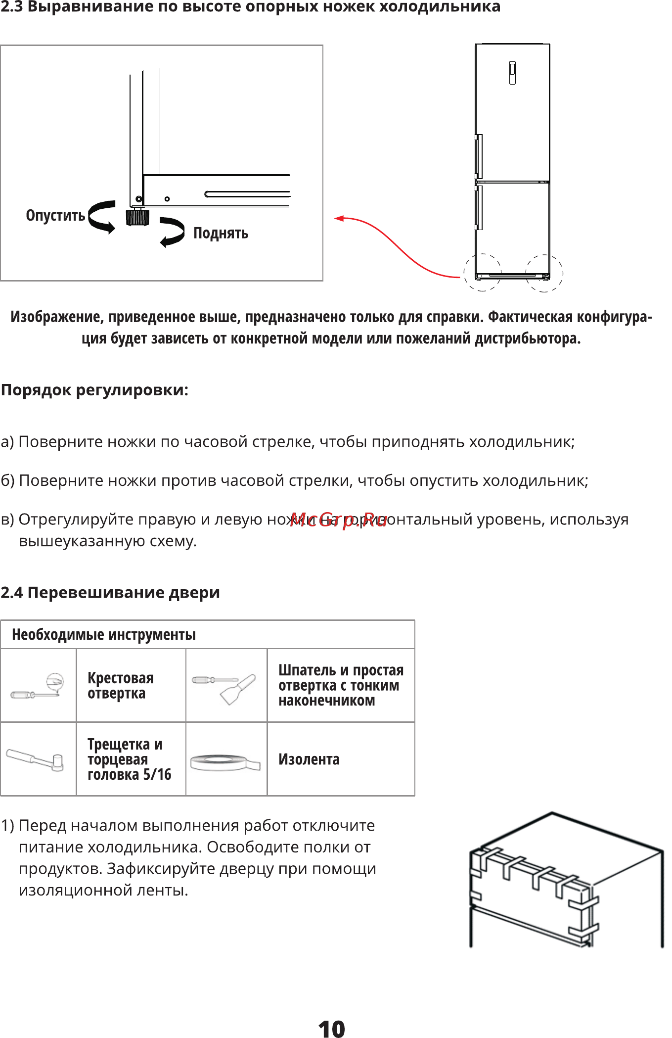 Leran CBF 425 BG NF [12/28] Перевешивание двери