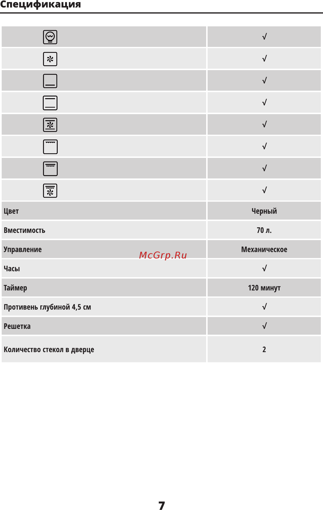 Leran BASIC EO 6070 BG [9/16] Спецификация