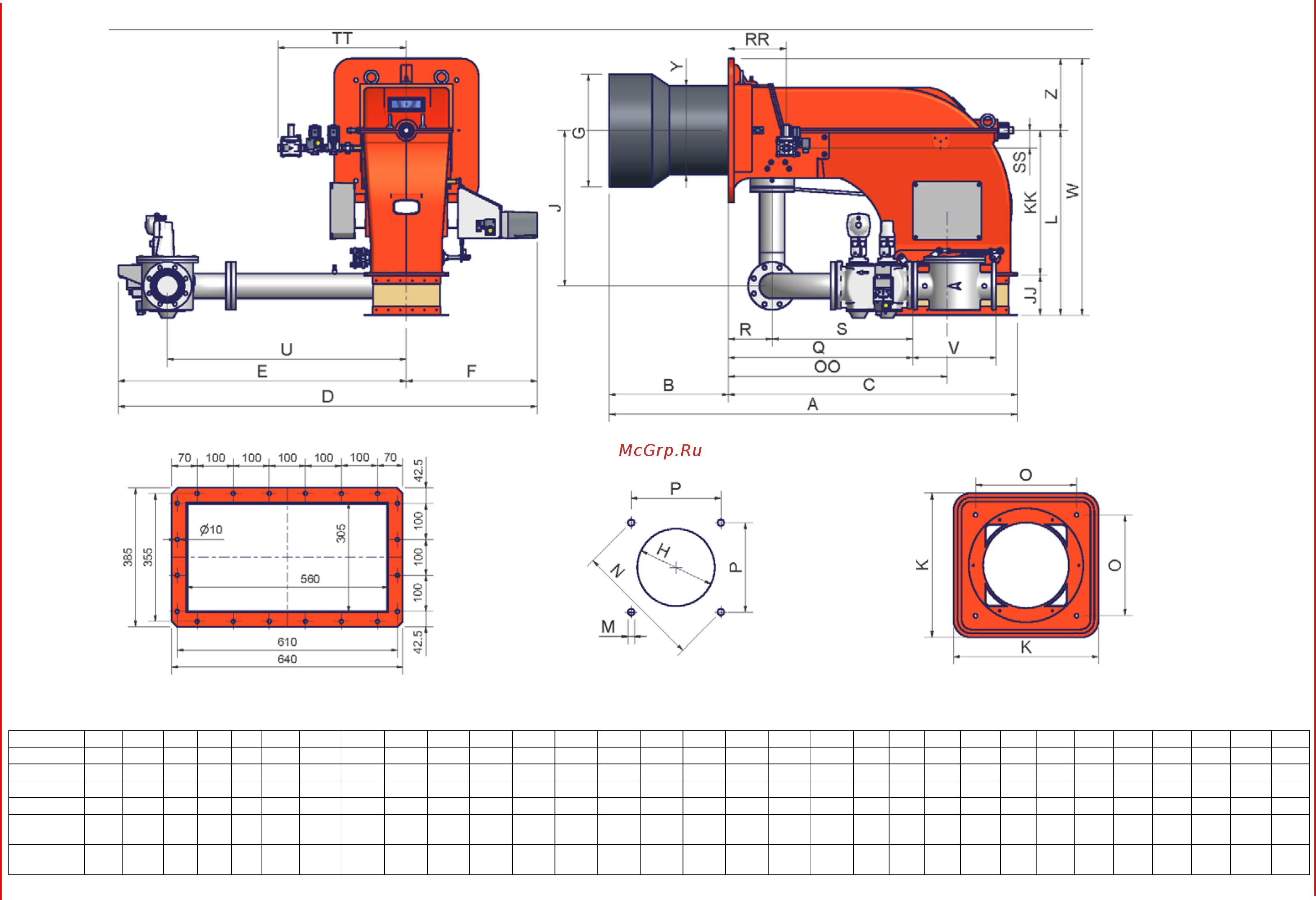 CIB Unigas HTPW1800 [9/52] Габаpитные pазмеpы в мм