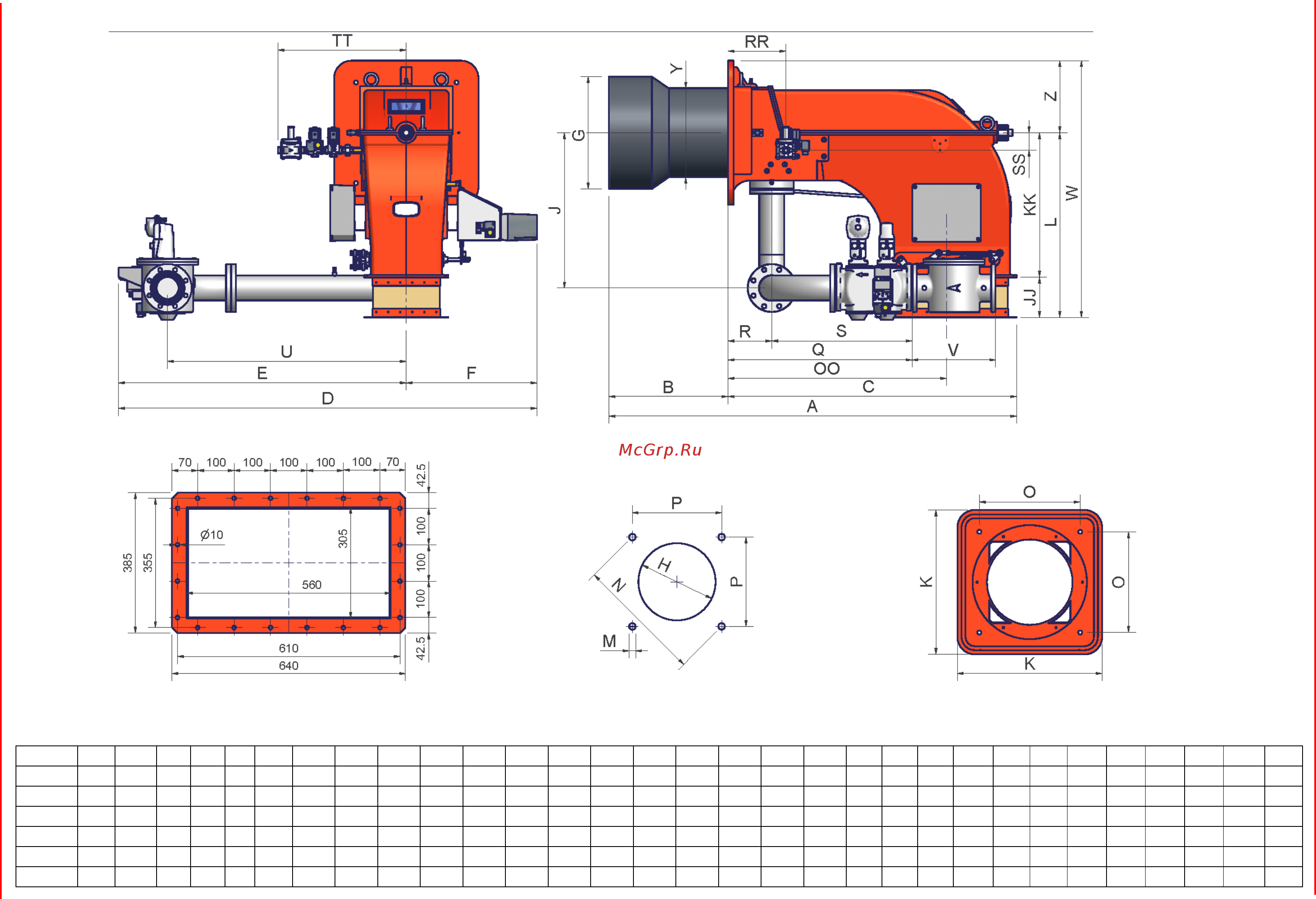 CIB Unigas КTPW 1800 [8/60] Габаpитные pазмеpы в мм
