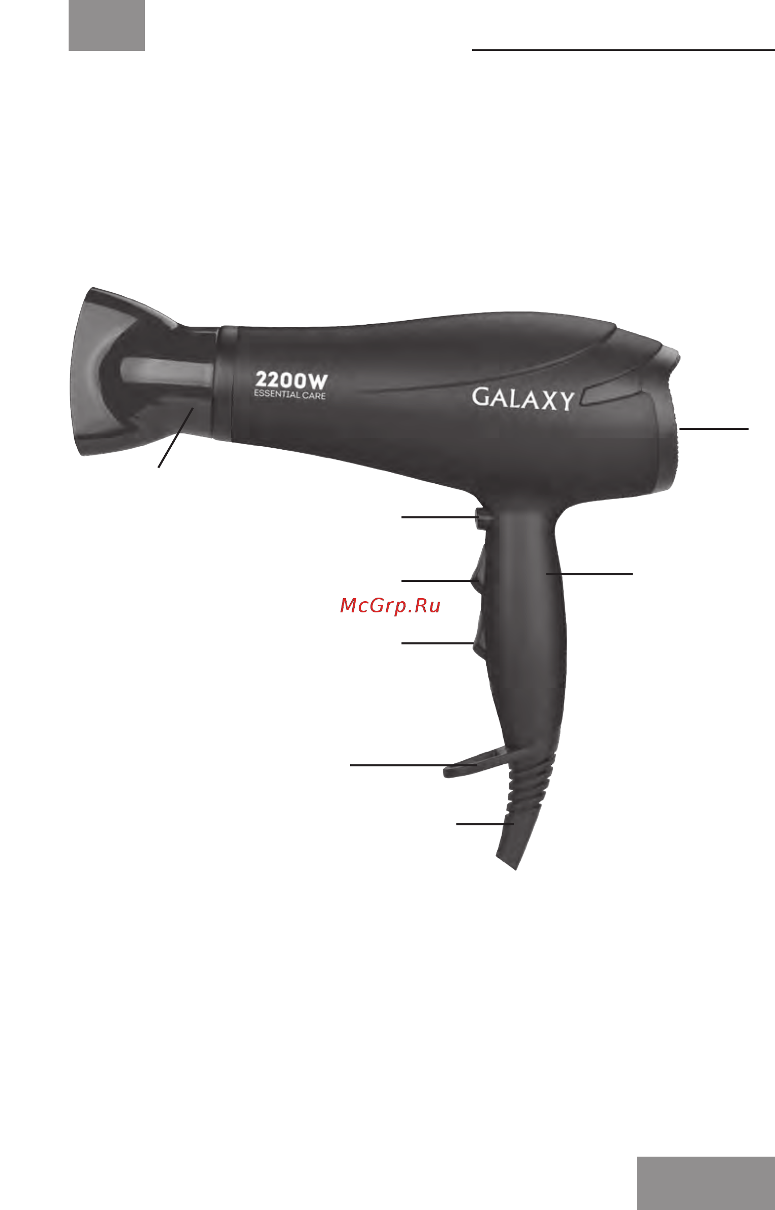Galaxy GL4329 [3/14] Функциональные элементы электроприбора